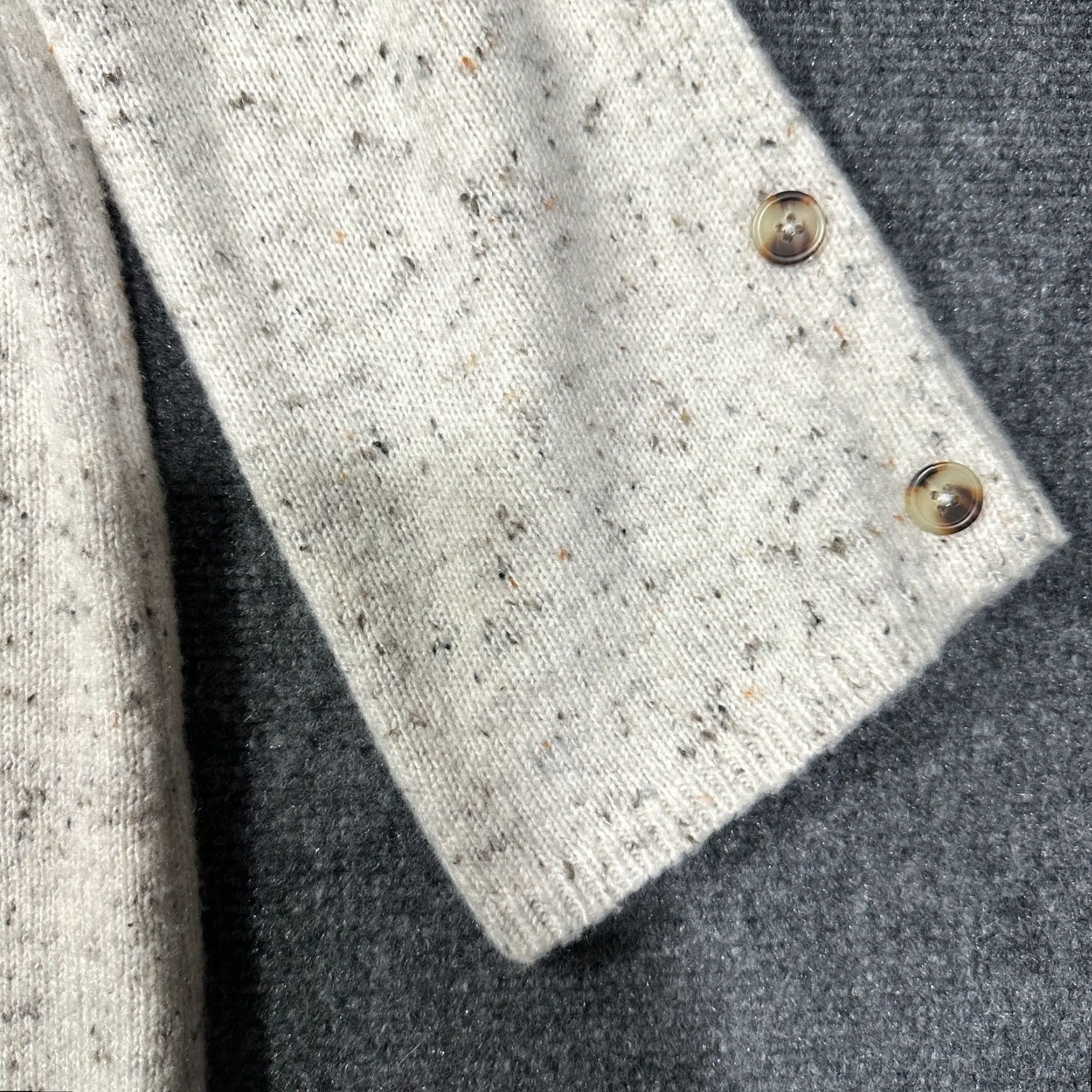Madewell Madewell Button Sleeve Sweater Dress Knit Cream Speckled H3614 Large Beige Women Cardigan Dress Knit Size L / US 10 / IT 46 - 7 Thumbnail