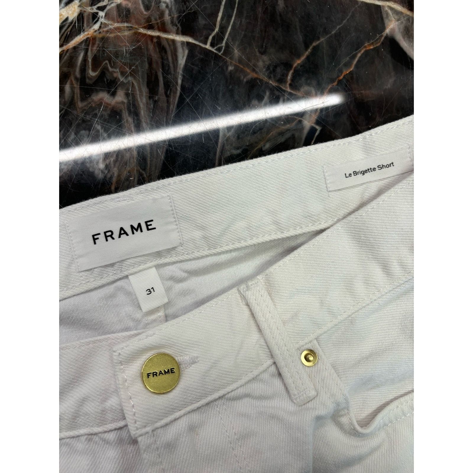 Frame FRAME Womens Le Brigette White Denim Cut Off Shorts Size 31" - 5 Thumbnail
