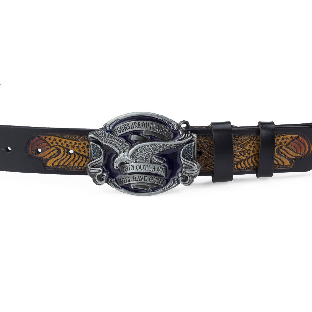 Designer Crazy Vintage Belt Riveted Belts Menswear Accessories Size ONE SIZE - 4 Thumbnail