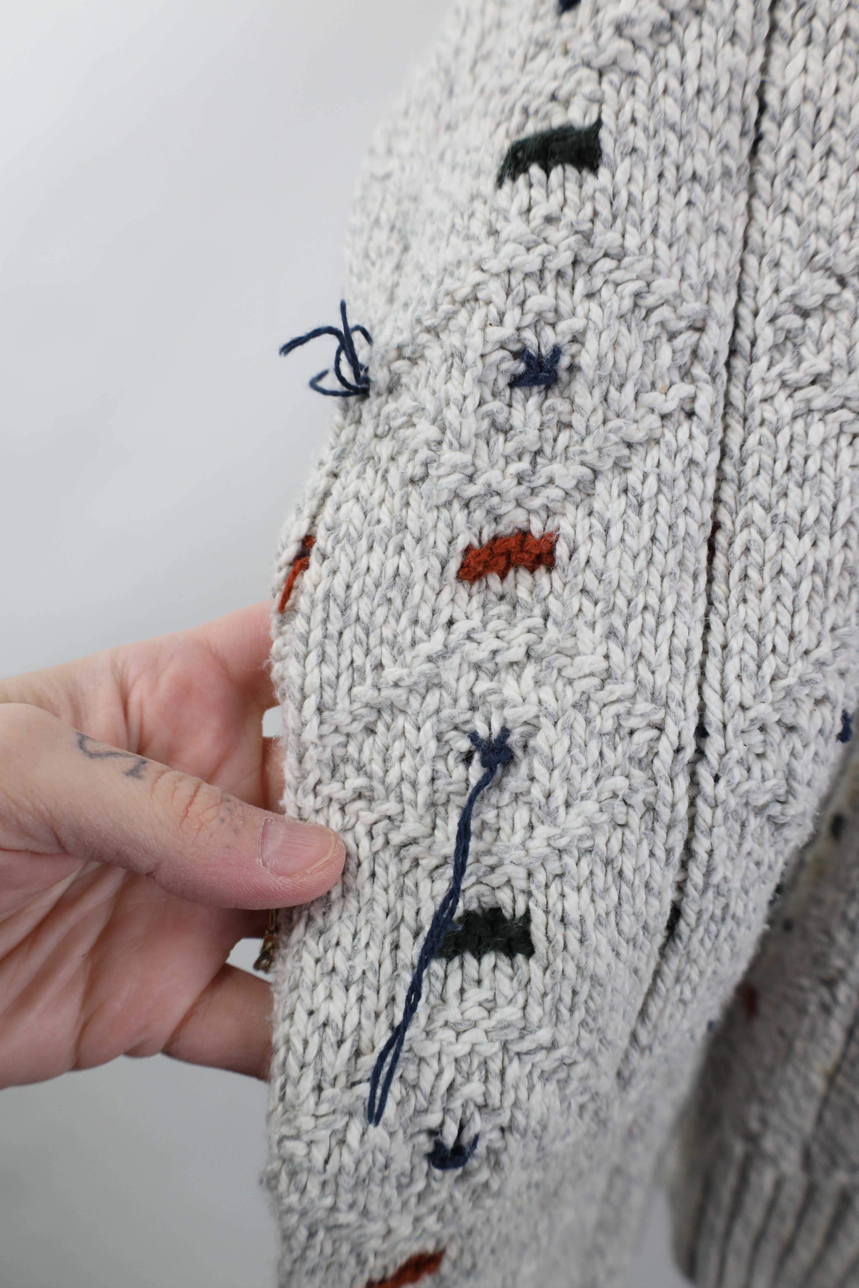 Vintage Vintage 90s Streetwear Cotton Geometric Knit Sweater USA Size US L / EU 52-54 / 3 - 8 Thumbnail