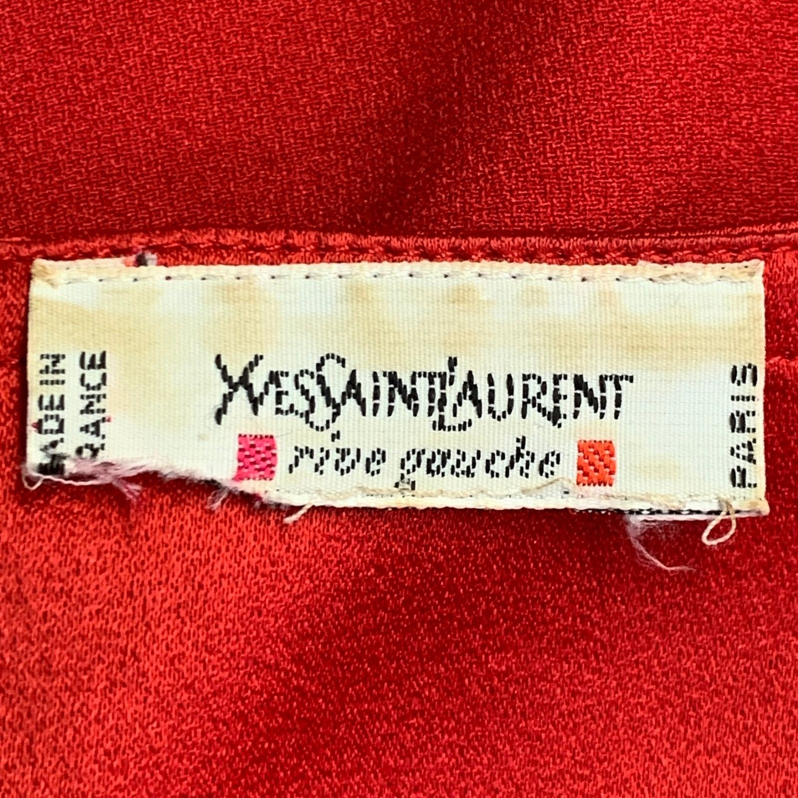 Yves Saint Laurent YVES SAINT LAURENT Red Silk Crepe Sleeveless Casual Top Size M / US 6-8 / IT 42-44 - 6 Thumbnail