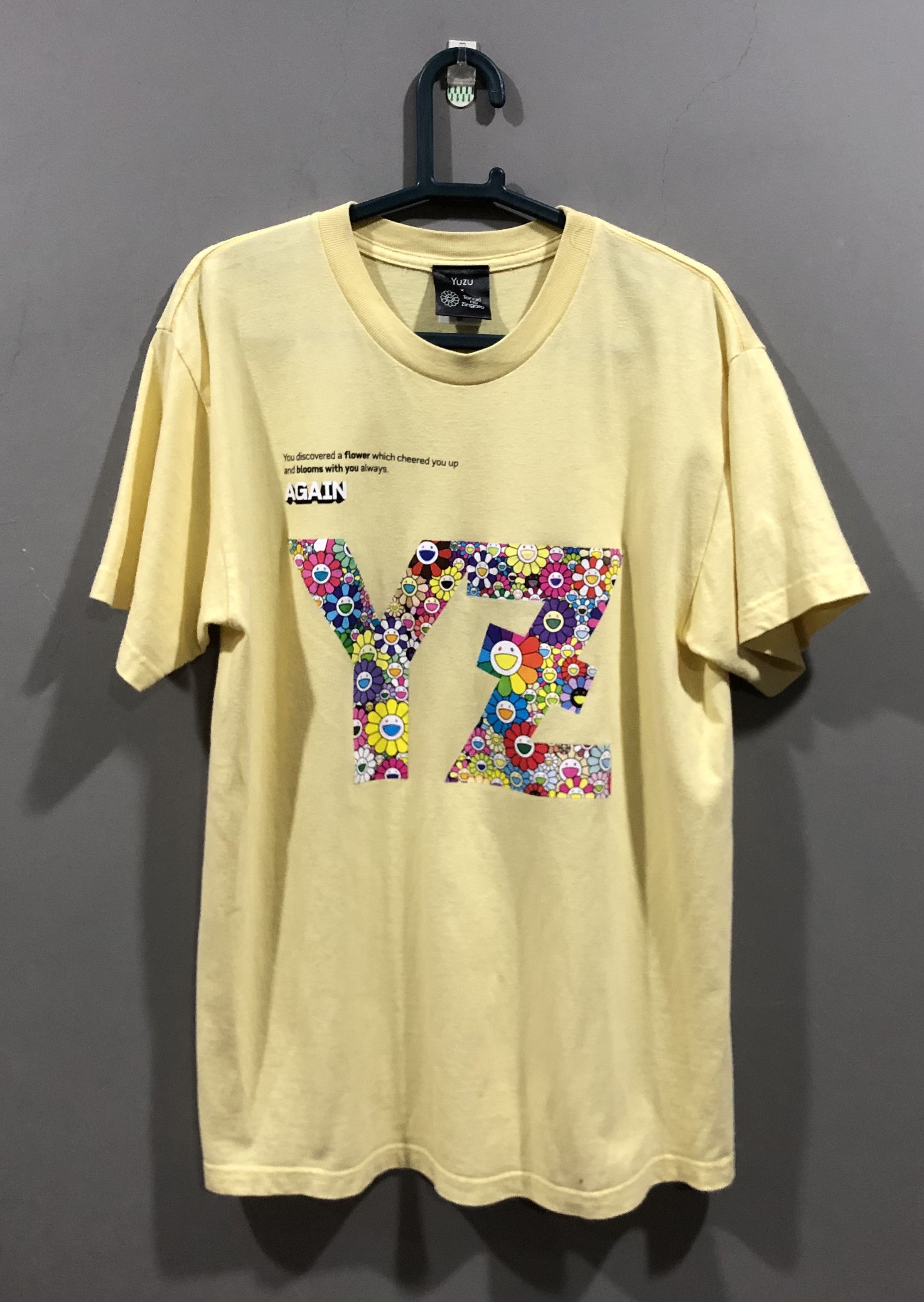 image of Art x Art Comes First Takashi Murakami X Yuzu Limited Edition Tshirt in Yellow, Men's (Size Medium)