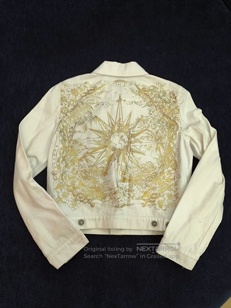 Dior Dior Short long-sleeved denim jacket with jungle flower st Size XS / US 0-2 / IT 36-38 - 1 Thumbnail