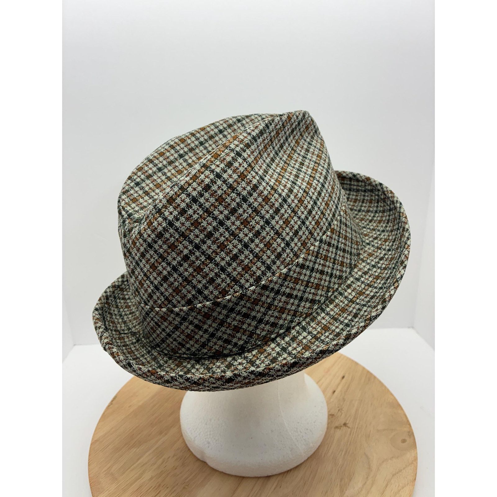 Other Vintage Jordan Marsh Plaid Hat S/M | Feather Trim Brimmed Size ONE SIZE - 6 Thumbnail