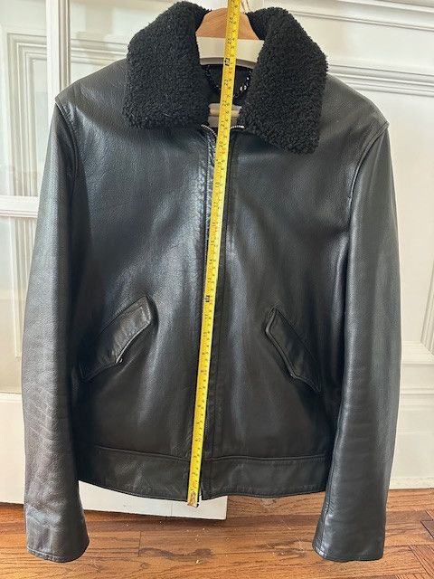 Sandro Sandro Pilot Leather Jacket w/ Shearling Collar Size US L / EU 52-54 / 3 - 14 Thumbnail
