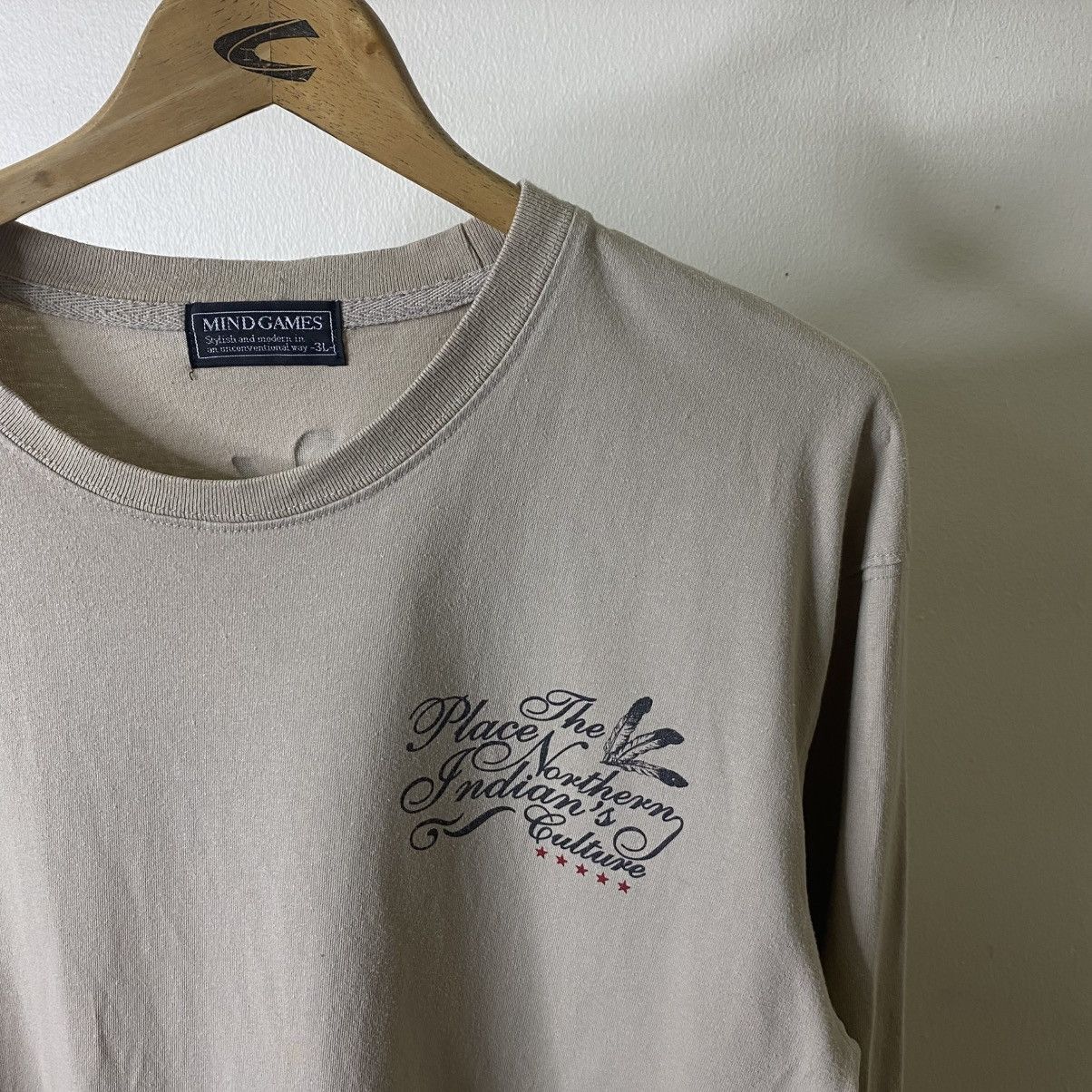 Mind Games Native Aztec Motive Pendleton Style LS T Shirt Size US L / EU 52-54 / 3 - 7 Thumbnail