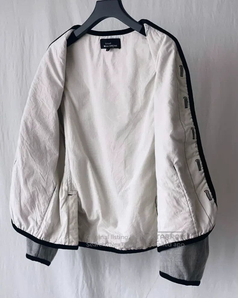 Comme des Garcons Comme Des Garcons Trimmed Velvet Gray Wool Jacket Size L / US 10 / IT 46 - 7 Thumbnail