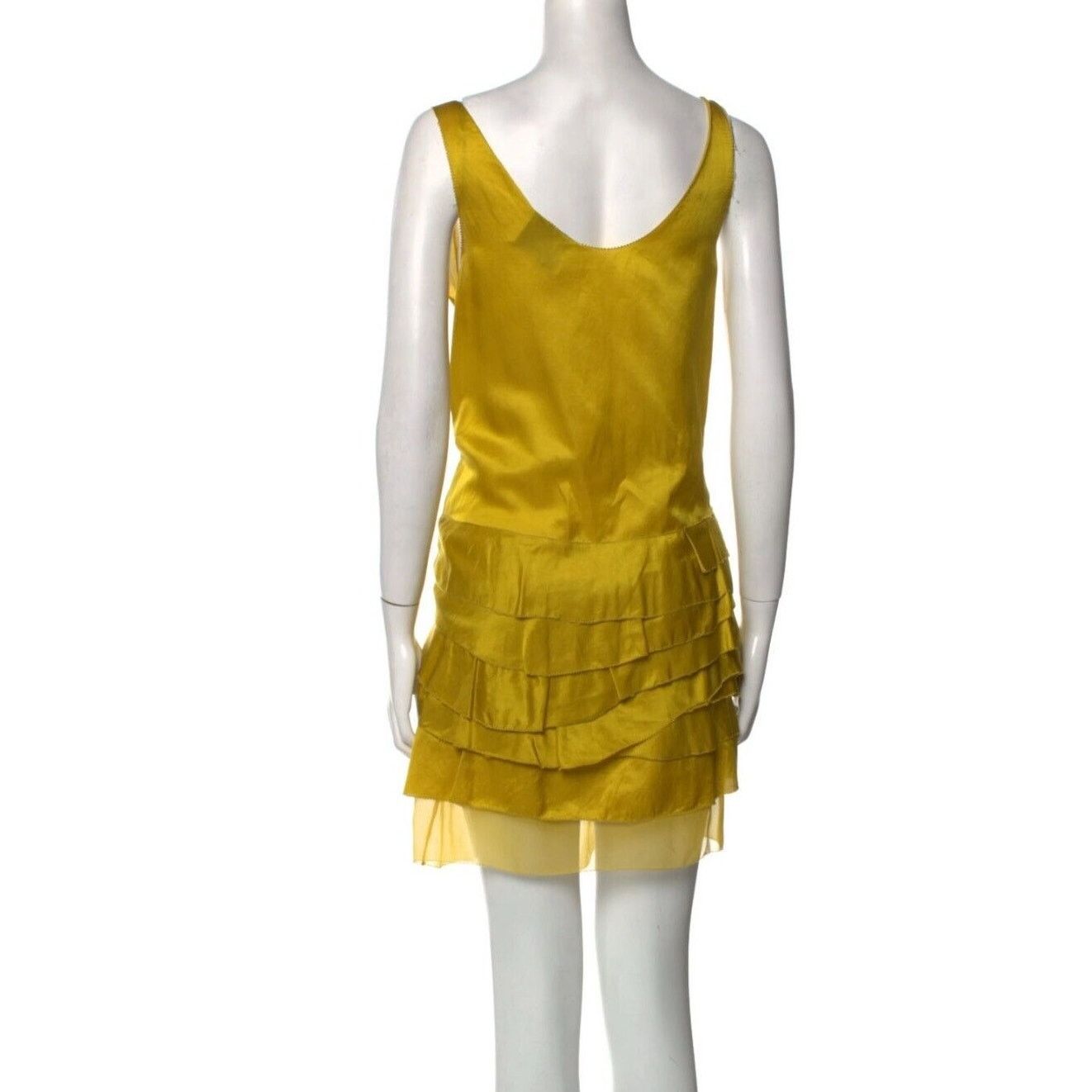 3.1 Phillip Lim 3.1 Phillip Lim Chartreus Yellow Silk Blend Tank Dress Mini Size XS / US 0-2 / IT 36-38 - 3 Thumbnail