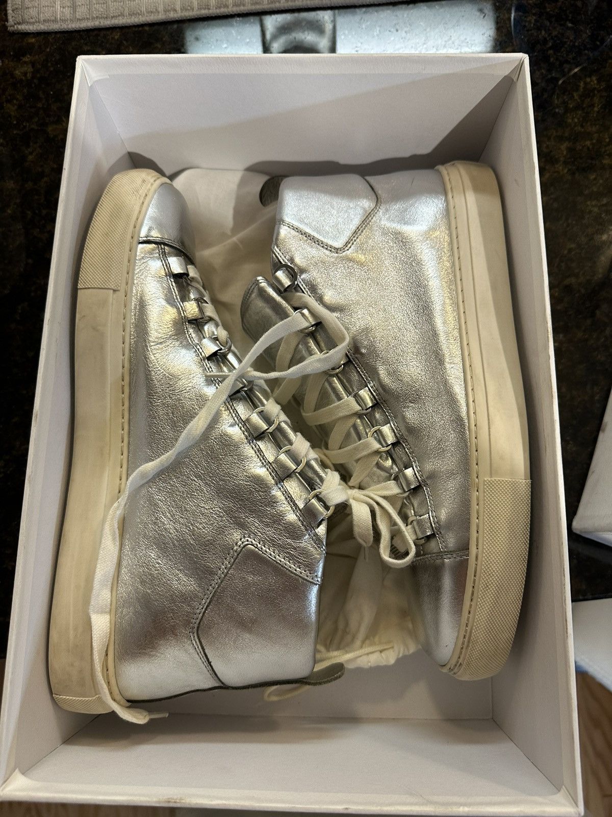 Balenciaga Balenciaga Arena High Metallic Silver | Grailed