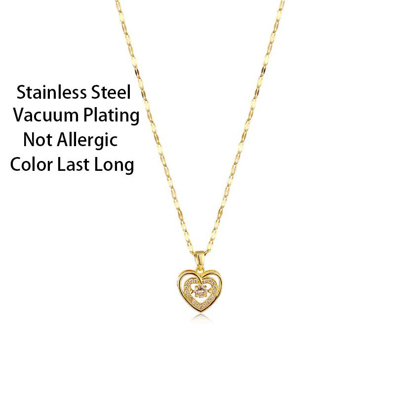 Jewelry Cute Heart Crystal Pendant Necklace Size ONE SIZE - 4 Thumbnail