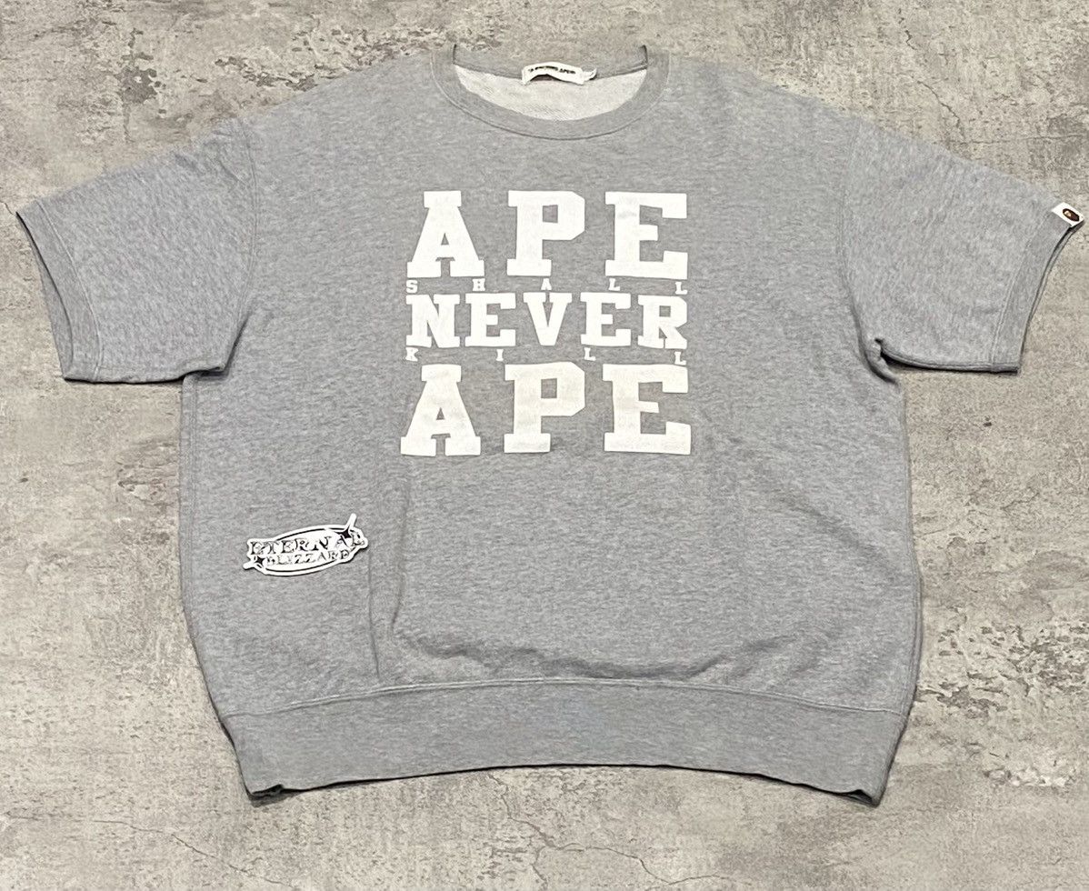 Bape Bape Short Sleeve Gray Sweatshirt OG Size US L / EU 52-54 / 3 - 1 Thumbnail