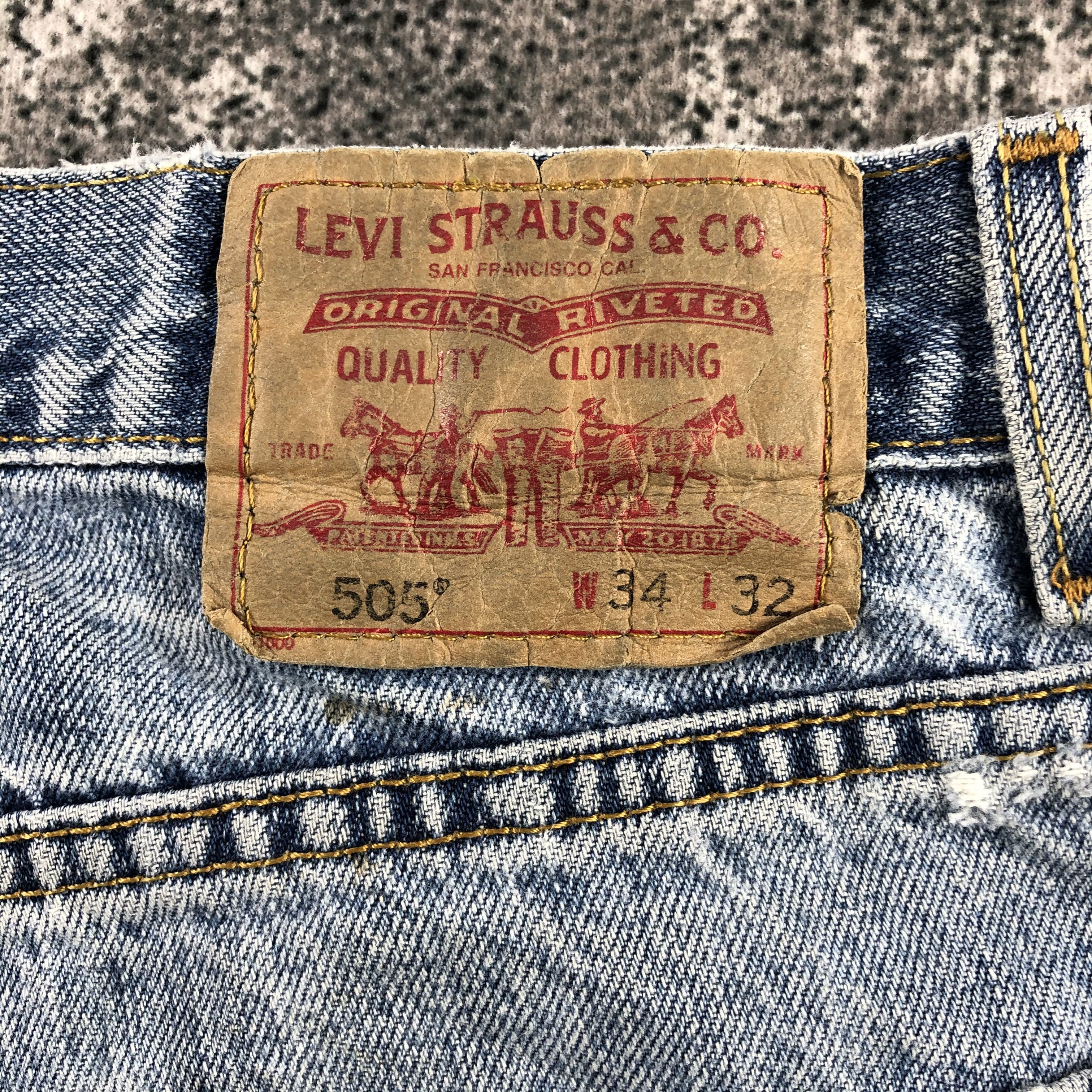 Levi's Vintage Levi's 505 Jeans Distress Regular Fit Denim KJ967 Size US 34 / EU 50 - 5 Thumbnail