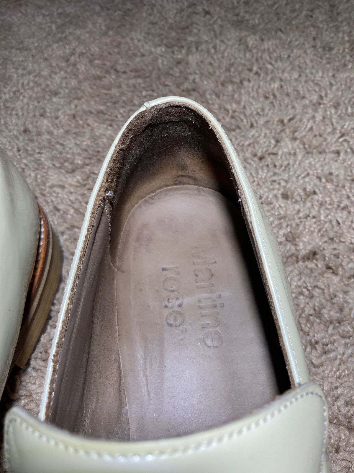 AW20 Martine Rose Patent Leather Cream Penny Loafer 44 2020