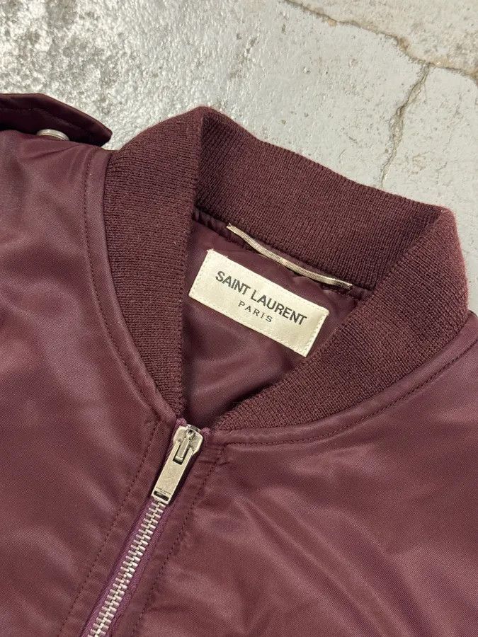 Saint Laurent Paris FW2017 Saint Laurent Bordeaux Nylon Bomber Jacket Size US S / EU 44-46 / 1 - 6 Thumbnail