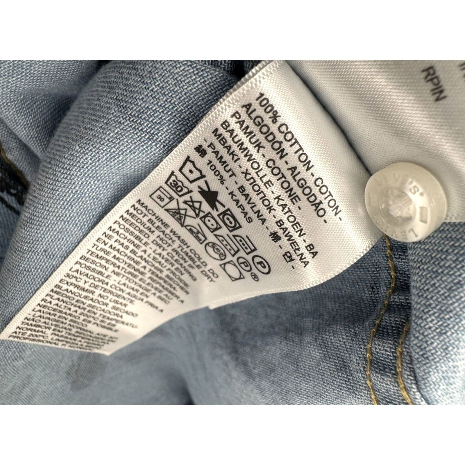 Levi's LEVI'S DENIM Western Ocean Beach Surf Theme Pearl Snap XL Shirt Mens Shirt Long Sleeve Blue 90s Style Pattern Size US XL / EU 56 / 4 - 6 Thumbnail