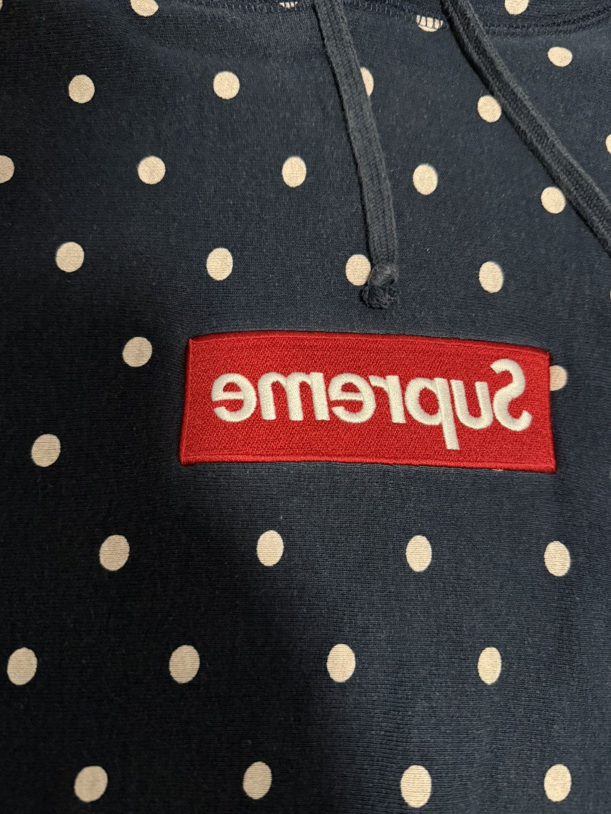 Comme des Garcons Supreme cdg navy dot box logo hooded sweatshirt hoodie Size US S / EU 44-46 / 1 - 3 Thumbnail