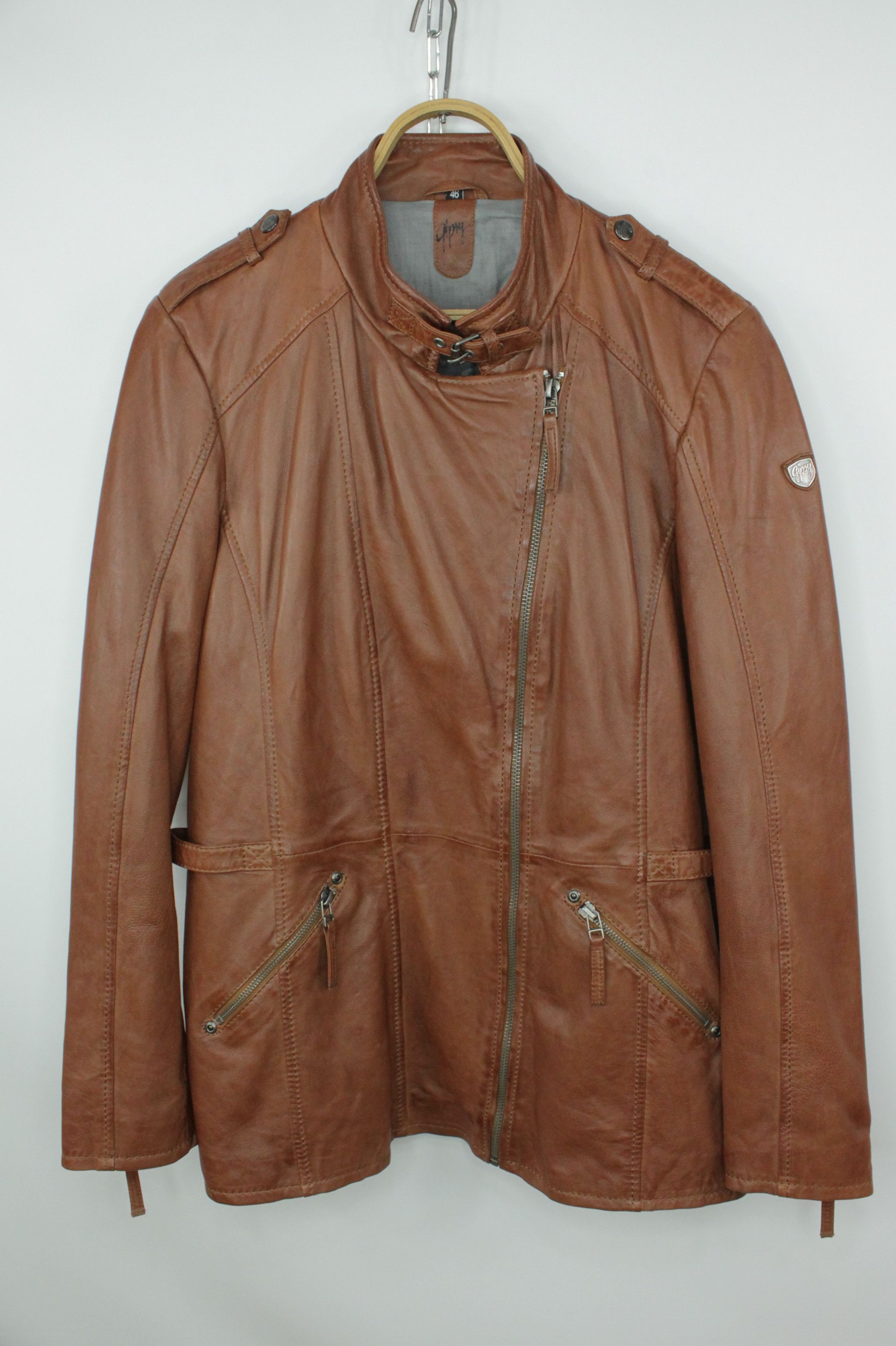 Gypsy Gipsy Cognac Brown Leather Women's Jacket Size XL / US 12-14 / IT 48-50 - 1 Thumbnail