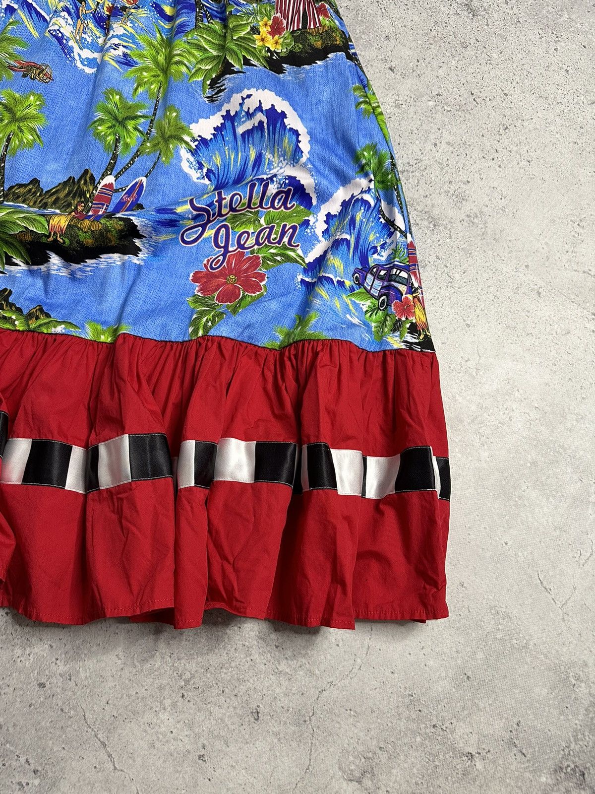 Vintage Stella Jean Gonna Lunga Tropical Print Blue Mid-Length Skirt Size 25" / US 0 / IT 36 - 7 Thumbnail