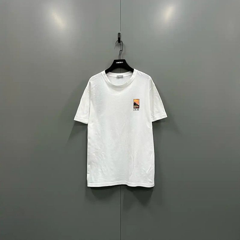 Dior White Short Sleeve Cotton T-Shirt 0089