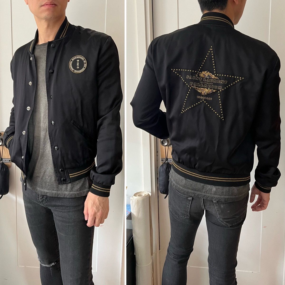 Hedi Slimane × Saint Laurent Paris 16FW Hollywood Palladium Teddy Jacket sz44 Size US S / EU 44-46 / 1 - 8 Thumbnail