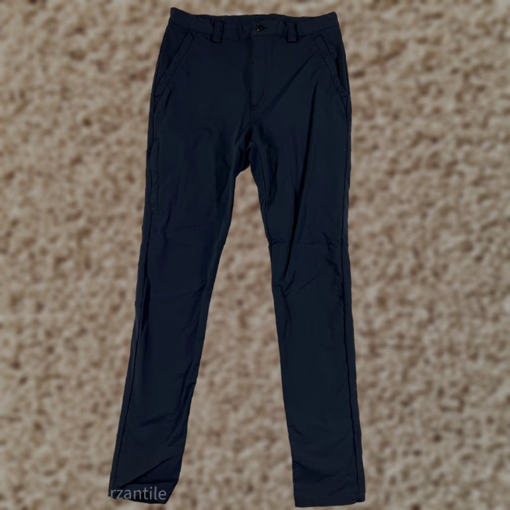 Vintage ZYIA Active Pants Mens Small Blue Skinny Tapered Zipper Pocket Cargo Golf Size US 29 - 1 Thumbnail