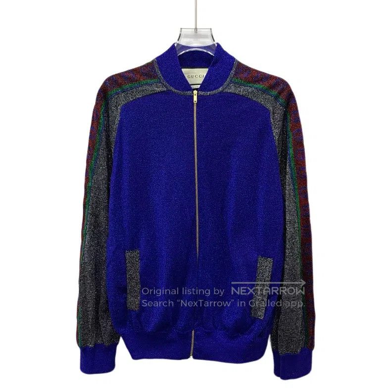 Gucci Gucci Dark blue glitter wool stand-up collar zipper long-s Size US XS / EU 42 / 0 - 1 Thumbnail