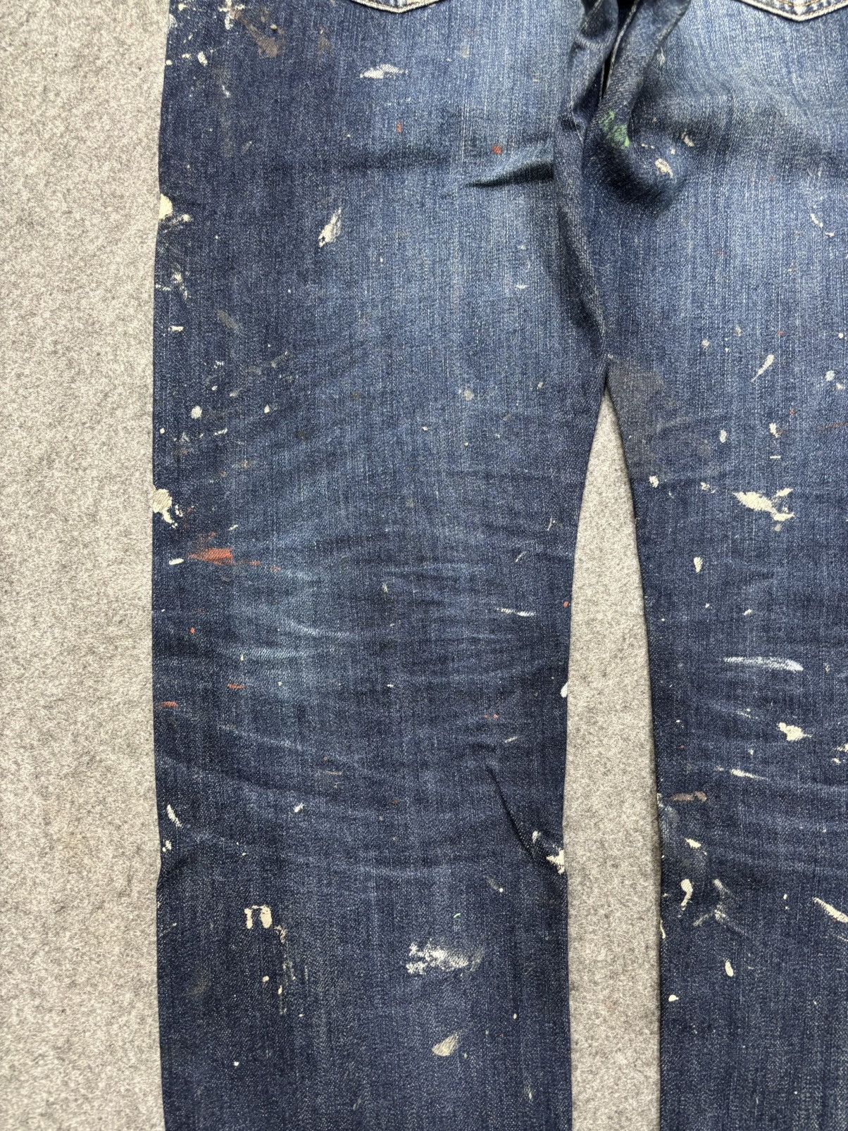 Japanese Brand 💥ART💥Uniqlo Japan Heavy Paint Splatter Selvedge Denim F673 Size US 34 / EU 50 - 16 Thumbnail