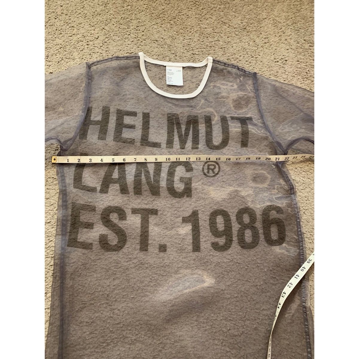 Helmut Lang HELMUT LANG SHEER LOGO T-SHIRT DRESS Size S / US 4 / IT 40 - 17 Thumbnail
