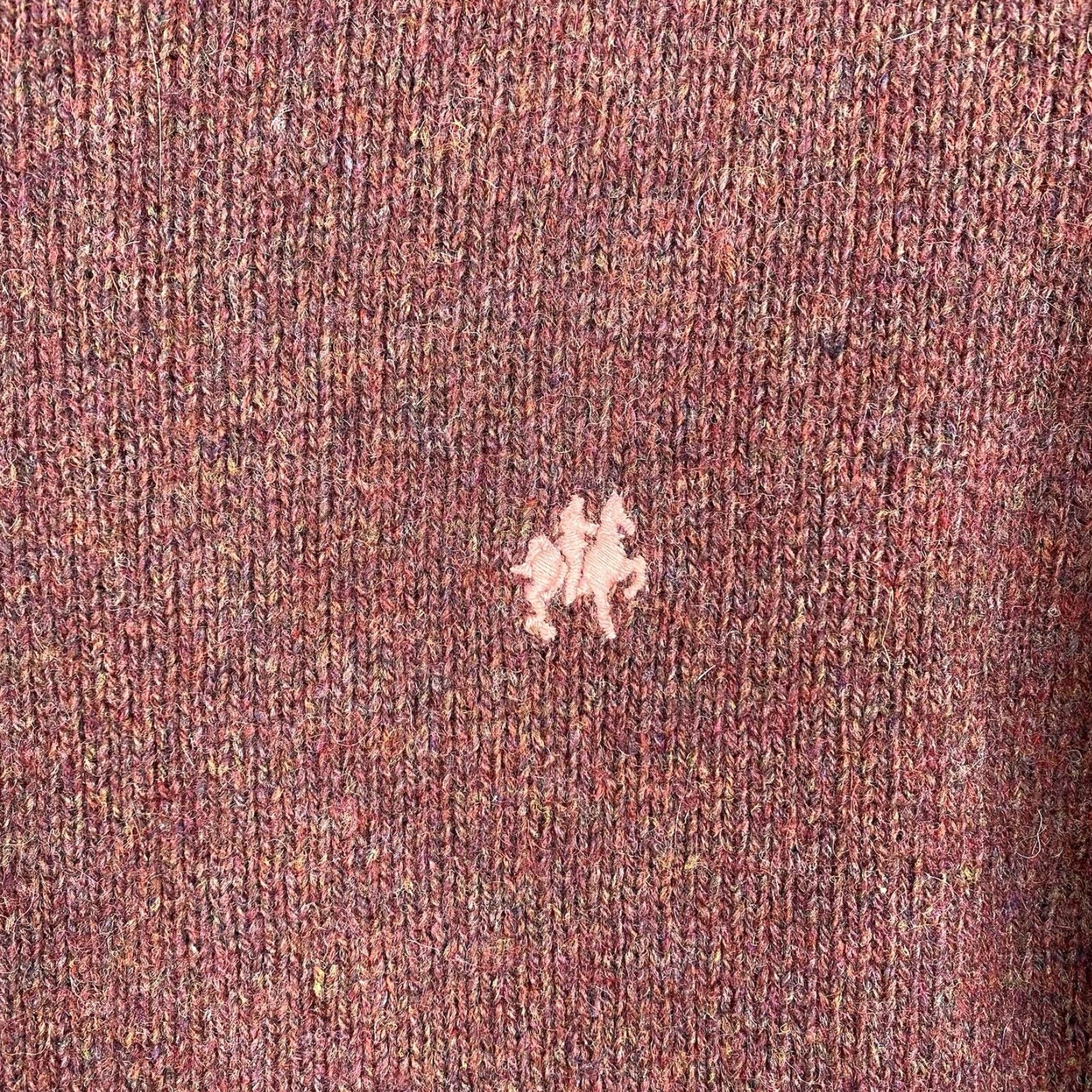 Vintage VINTAGE City Casuals Sweater Polo Logo Embroidered 3-D Knit Wool Blend M Burgundy Red Geometric 1980s Mens Size US M / EU 48-50 / 2 - 3 Thumbnail