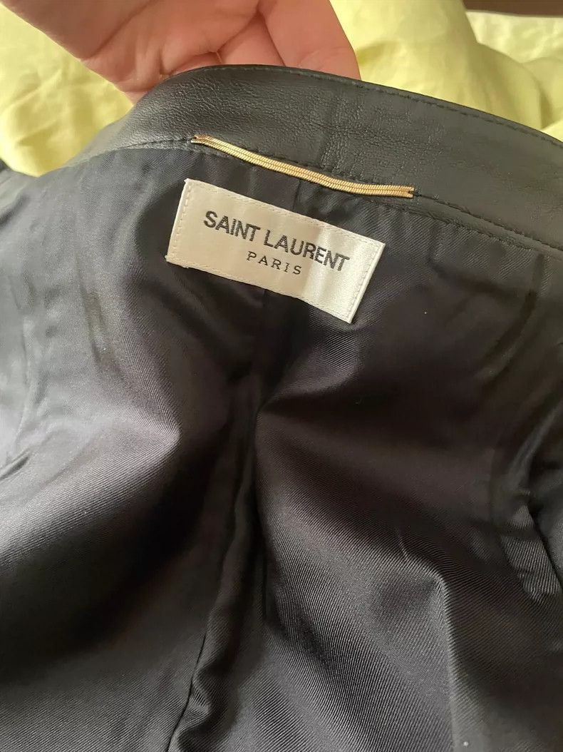 Saint Laurent Paris Saint Laurent Paris Saint Laurent Leather Skirt in Black-2 Size 26" / US 2 / IT 38 - 2 Thumbnail
