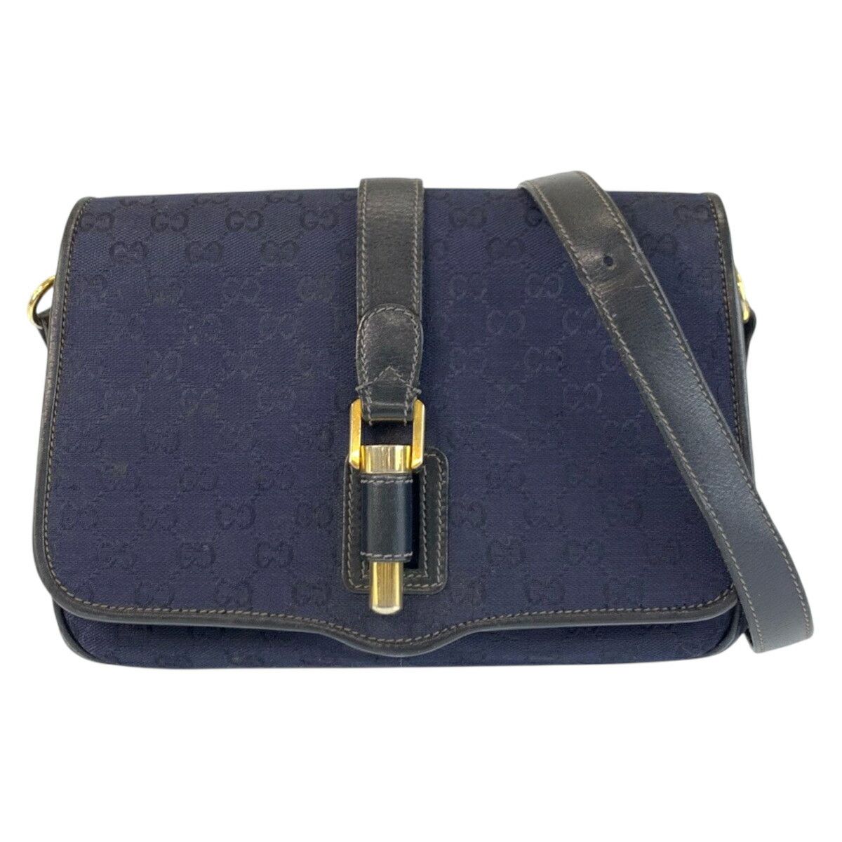 Gucci Gucci GG Canvas Leather Shoulder Bag Textile Shoulder Bag Duty Free For Usa in Blue, Women's