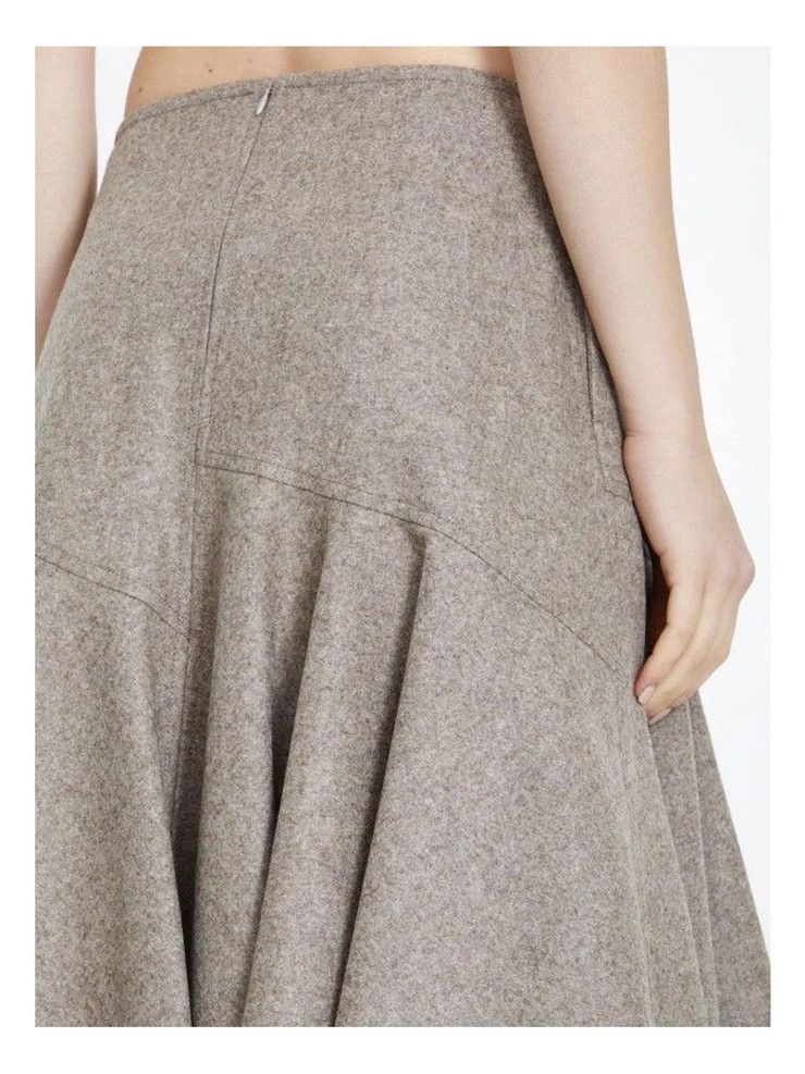 Bottega Veneta o1y0725 Midi Skirt in Mink Melange Size 27" / US 4 / IT 40 - 2 Thumbnail