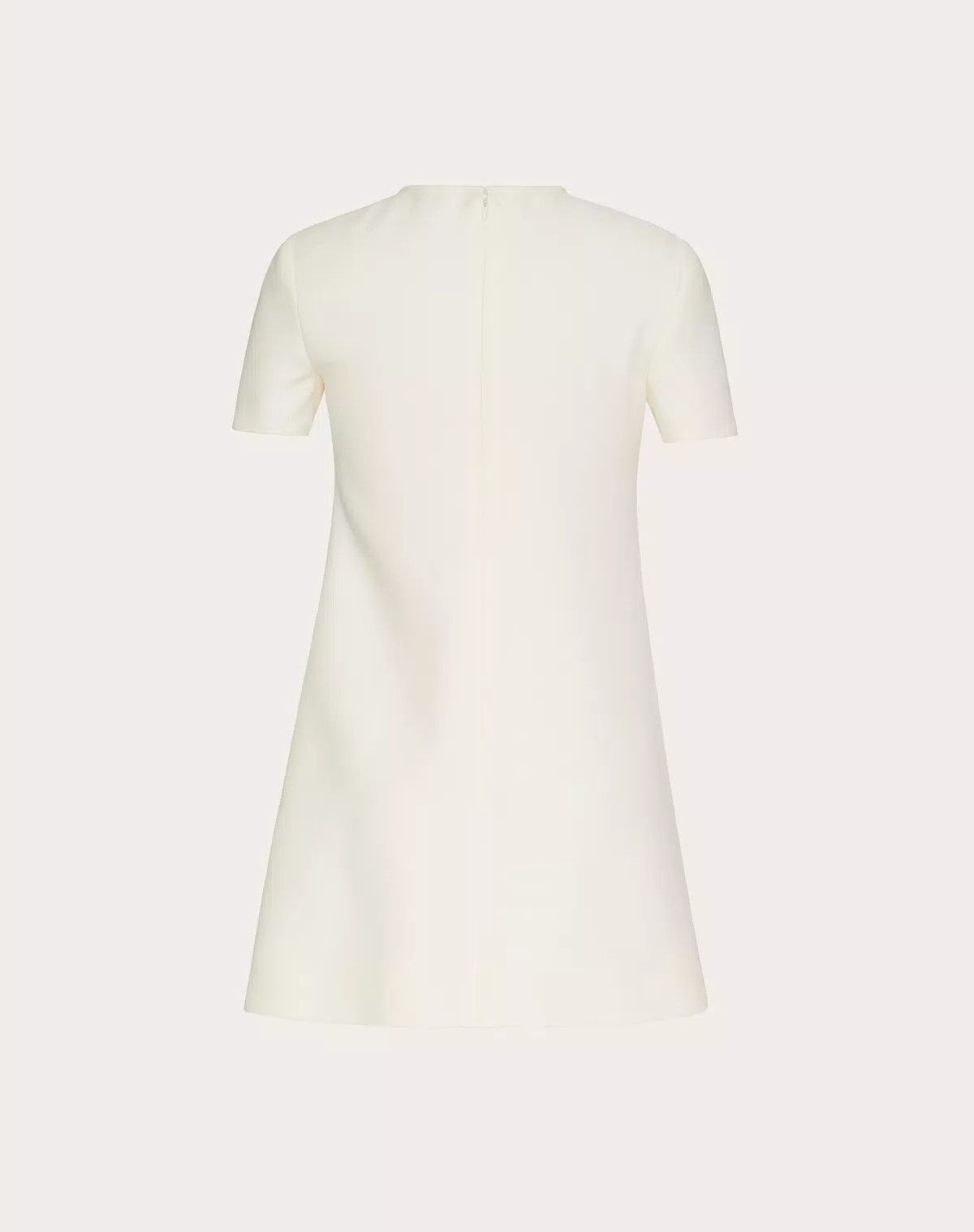 Valentino o1s1wg110625 Crepe Couture Short Dress in White Size S / US 4 / IT 40 - 2 Thumbnail