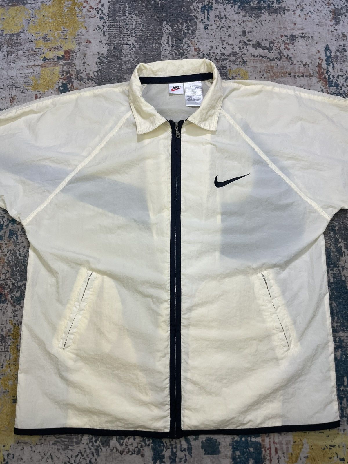 Nike Vtg 90s Nike Big Swoosh Nylon Windbreaker Jacket Size US XL / EU 56 / 4 - 8 Thumbnail