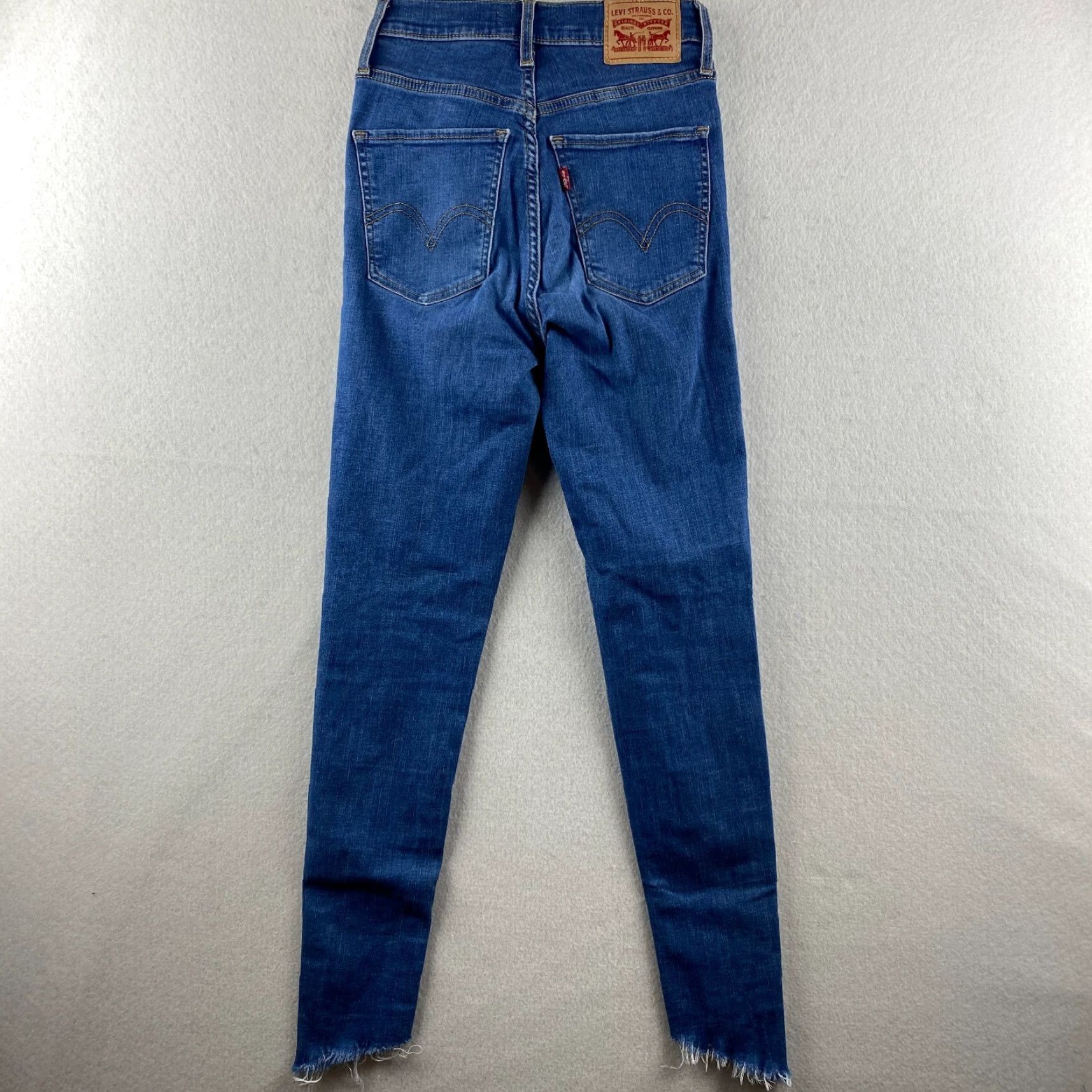 Levi's Levi's Mile High Super Skinny Jeans Womens 25 Blue Denim Distressed 5-Pocket Rise High Slim Fit Jeans Womens Boys Girls Size 42" / US 20 - 7 Thumbnail