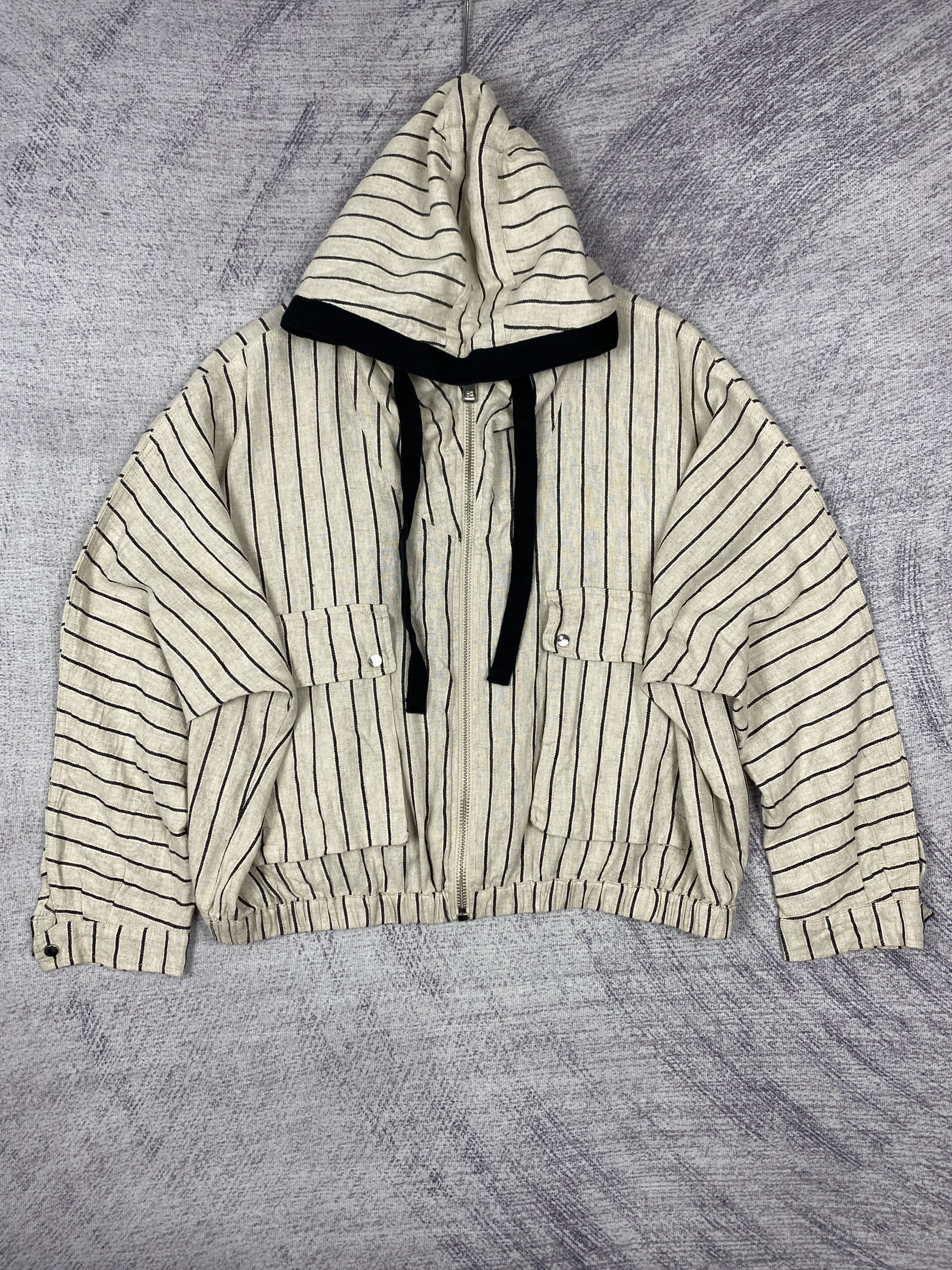 Vintage Vintage Zara Hoodie Striped Zip Up Light Jacket Size S / US 4 / IT 40 - 1 Thumbnail