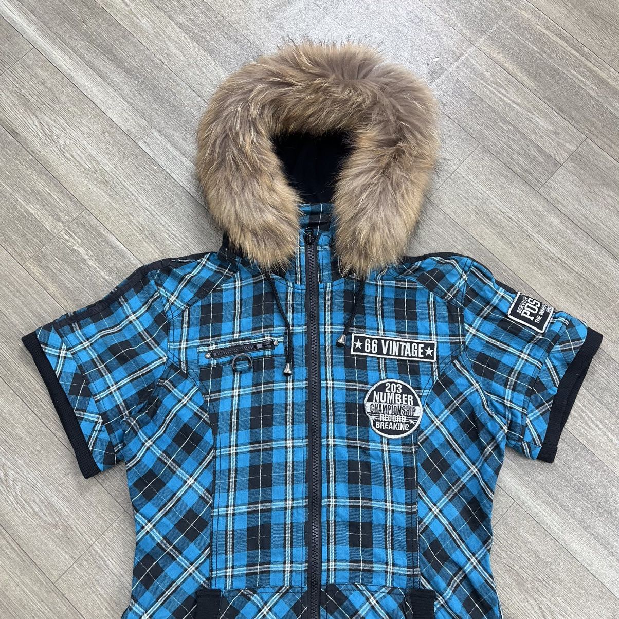 Japanese Brand 2000s Corn Flake Plaid Gothic Grunge Lgb Fur Zip Hoodie Size US S / EU 44-46 / 1 - 3 Thumbnail