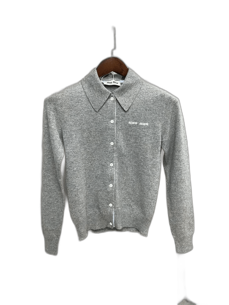 Prada Miumiu Gray Cashmere Cardigan Brand New-yf Size XS / US 0-2 / IT 36-38 - 1 Thumbnail