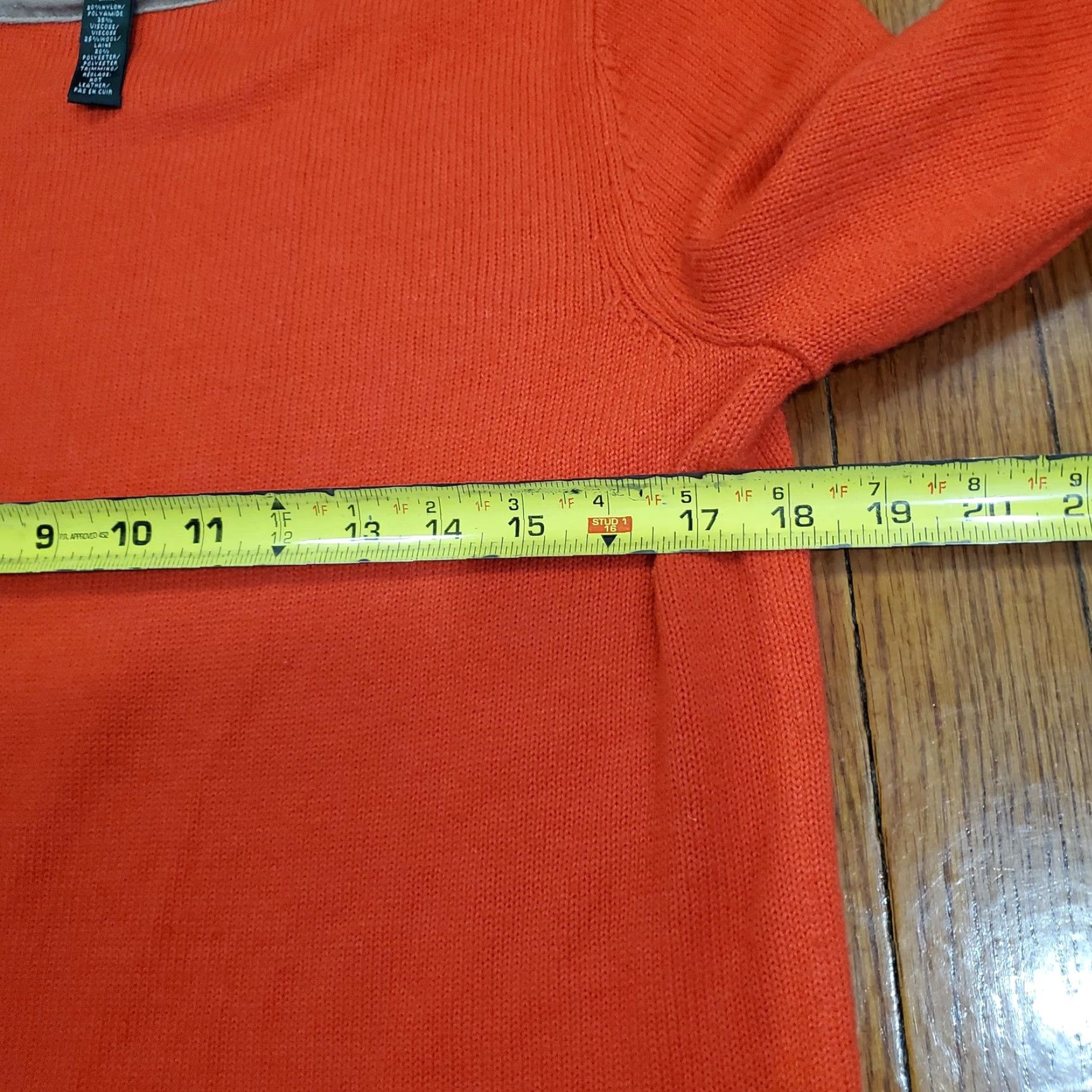 Ralph Lauren Lauren Ralph Lauren Sweater Womens Petite Medium Orange Boatneck Knit Trim Size M / US 6-8 / IT 42-44 - 7 Thumbnail