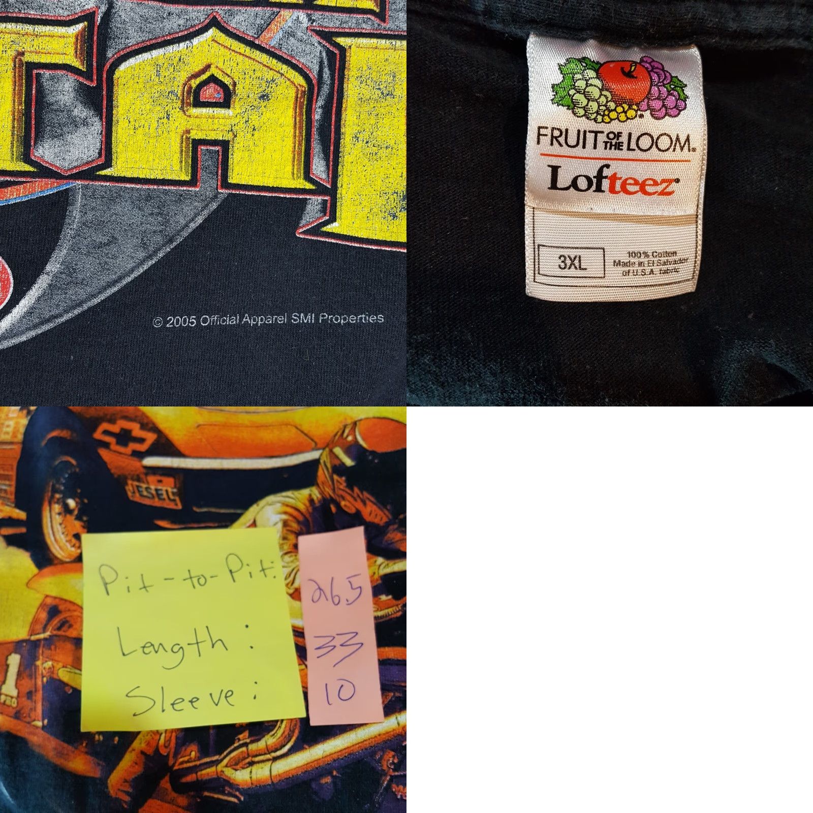 Fruit Of The Loom VINTAGE NHRA Auto T Shirt Muscle Power Car Motorcycle Men's 3XL Black Retro Graphic Print T-Shirt Size US XXL / EU 58 / 5 - 8 Thumbnail