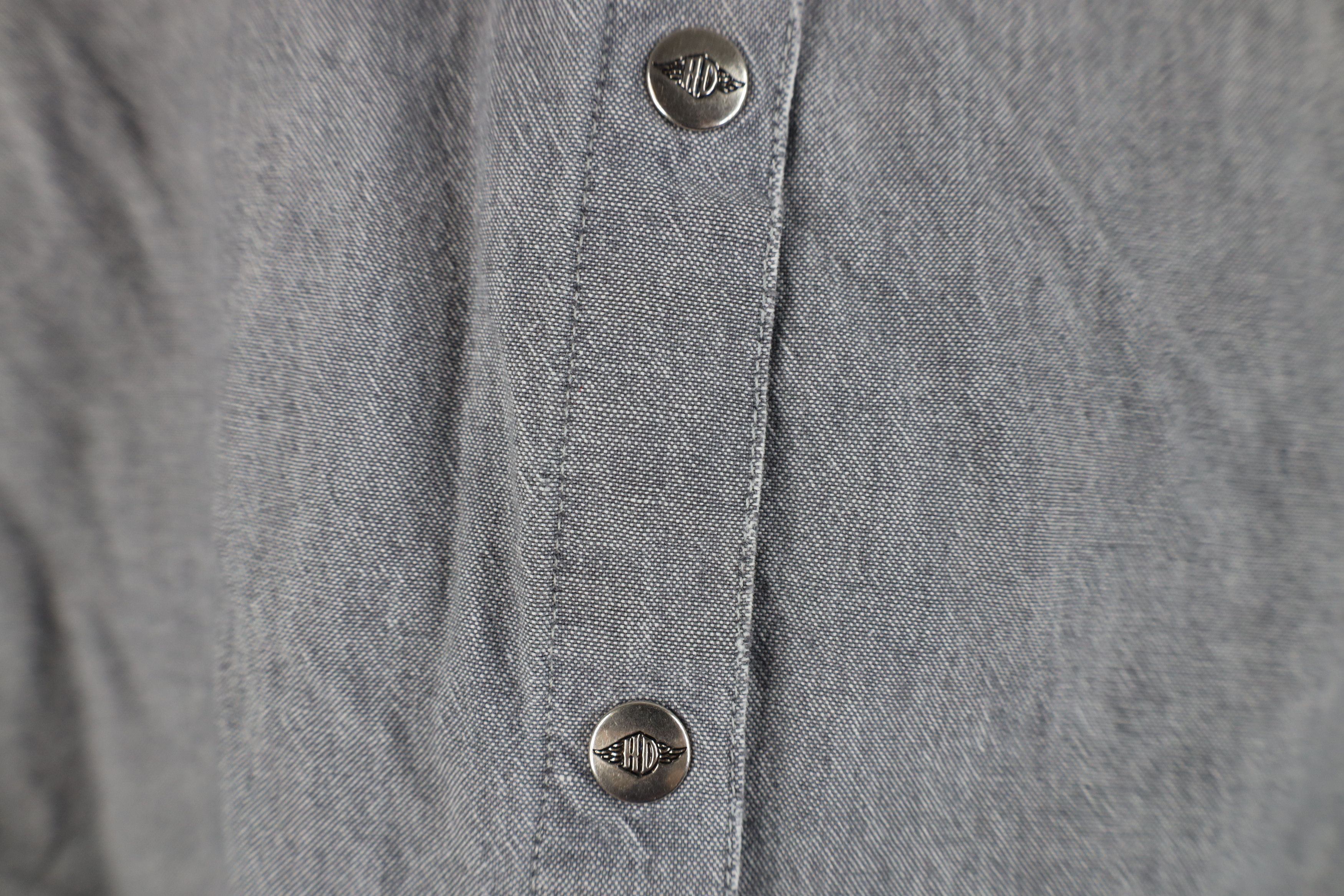 Harley Davidson Vintage Harley Davidson Chambray Snap Button Shirt Gray Size S / US 4 / IT 40 - 11 Thumbnail