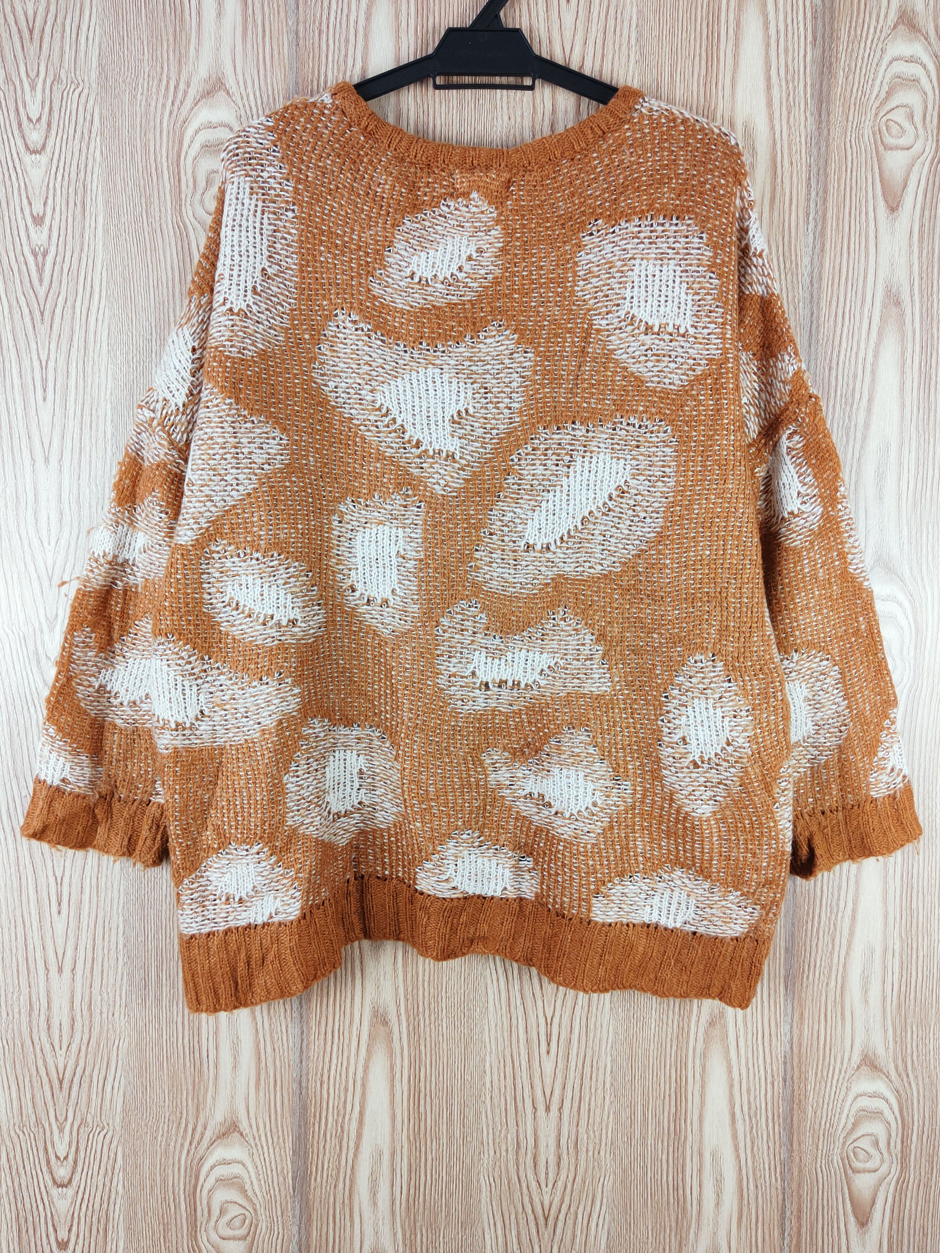 Japanese Brand × Vintage Edition Brown art Knitwear Sweatshirts #W129 Size US XL / EU 56 / 4 - 7 Thumbnail