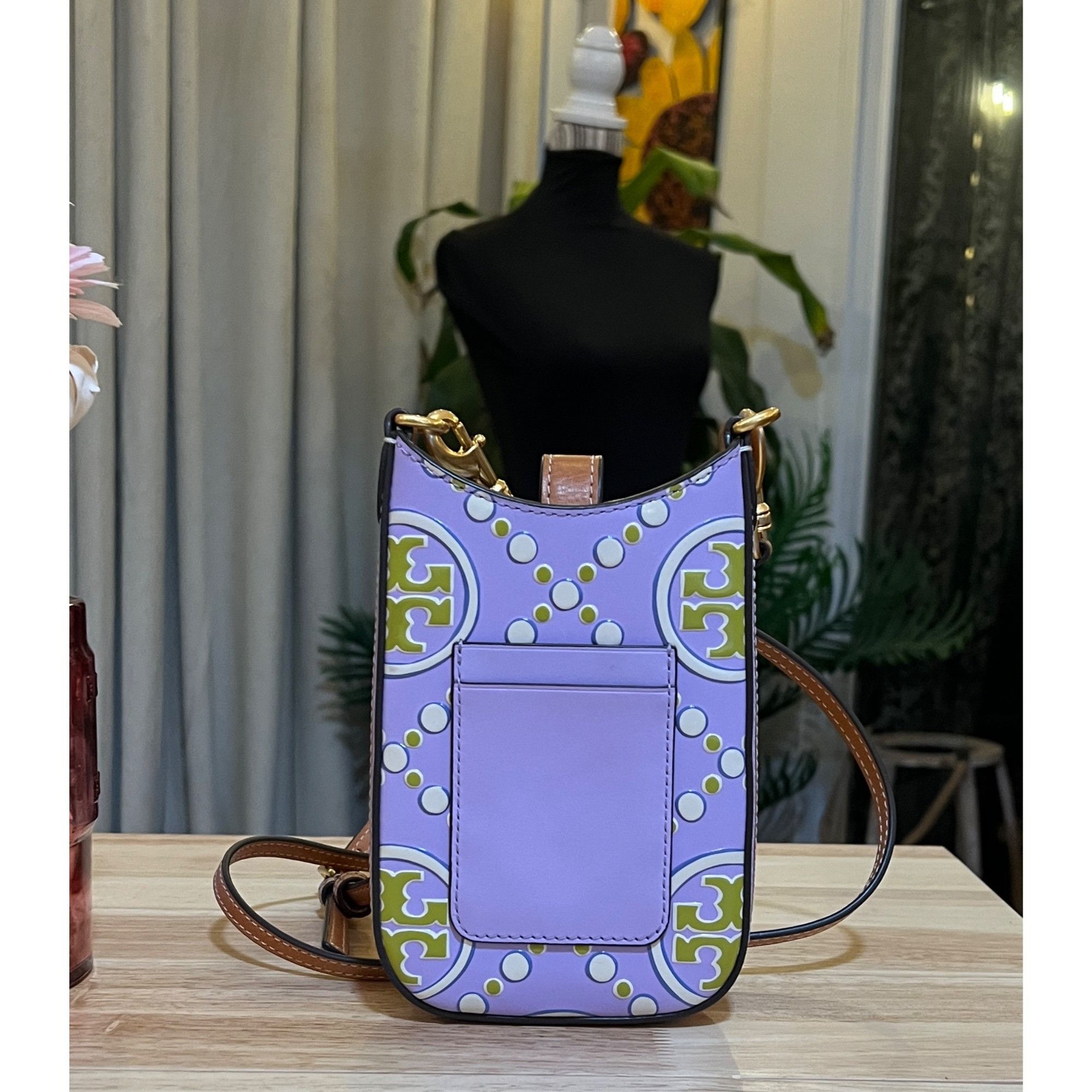 Tory Burch ✺✺ AUTHENTIC TORY BURCH PURPLE & GREEN EMBOSSED CROSSBODY ✺✺ Size ONE SIZE - 3 Thumbnail