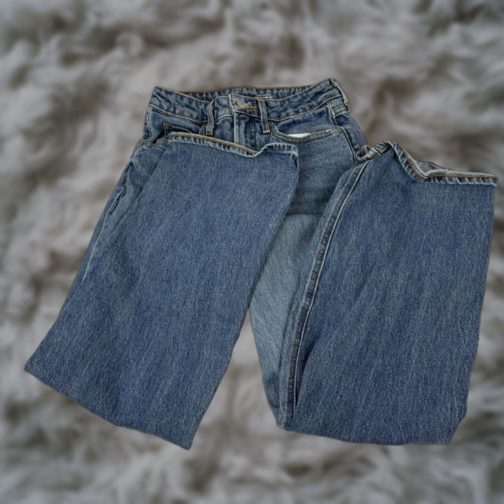 Old Navy VINTAGE Old Navy Sky Hi Wide Leg Jeans Womens 0 Blue High Rise Distressed 25x29 Size 25" / US 0 / IT 36 - 1 Thumbnail