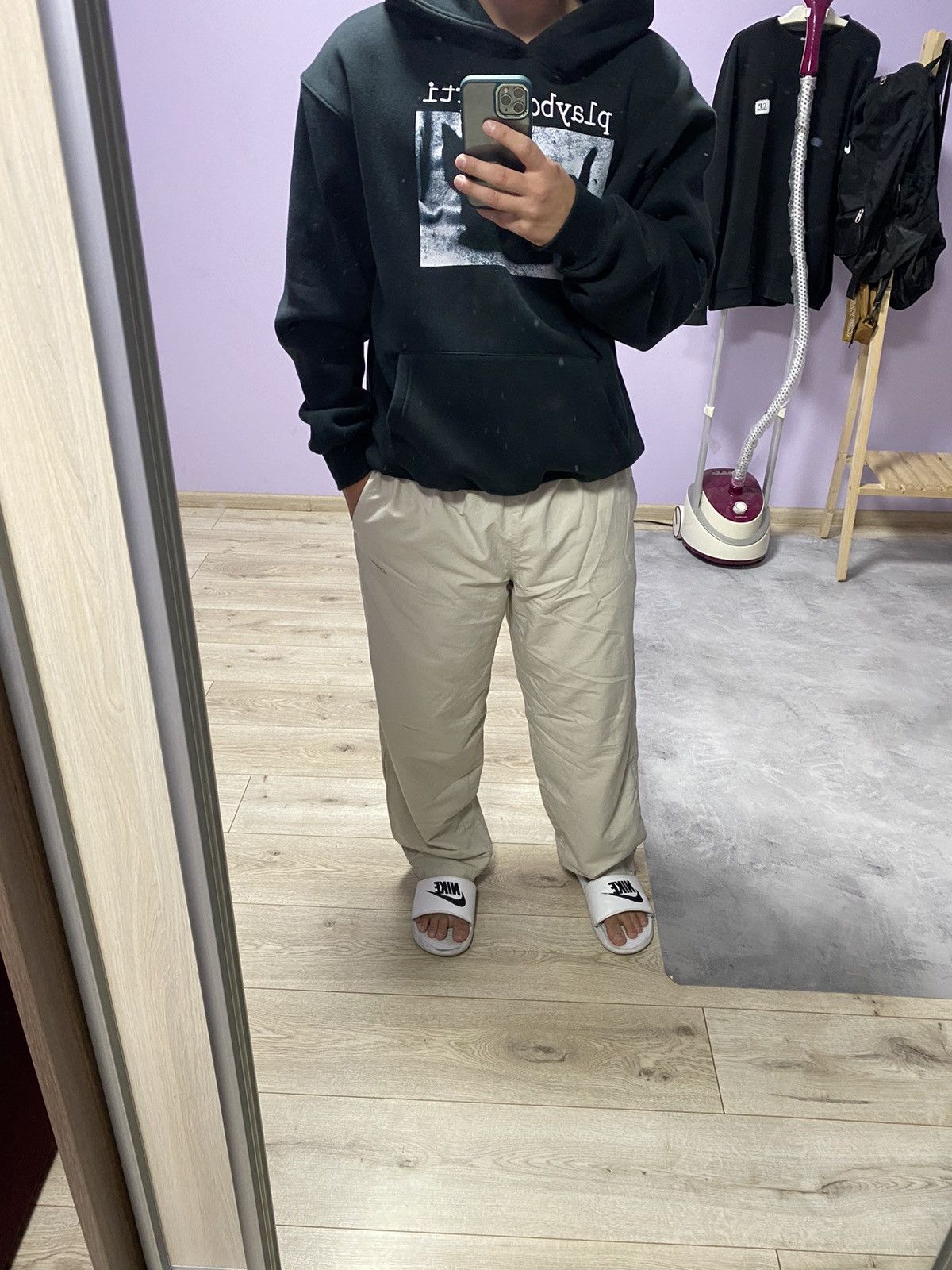 Nike × Vintage 🔆 Vintage Nike Parachute pants baggy y2k track pants CREAM Size US 36 / EU 52 - 9 Thumbnail