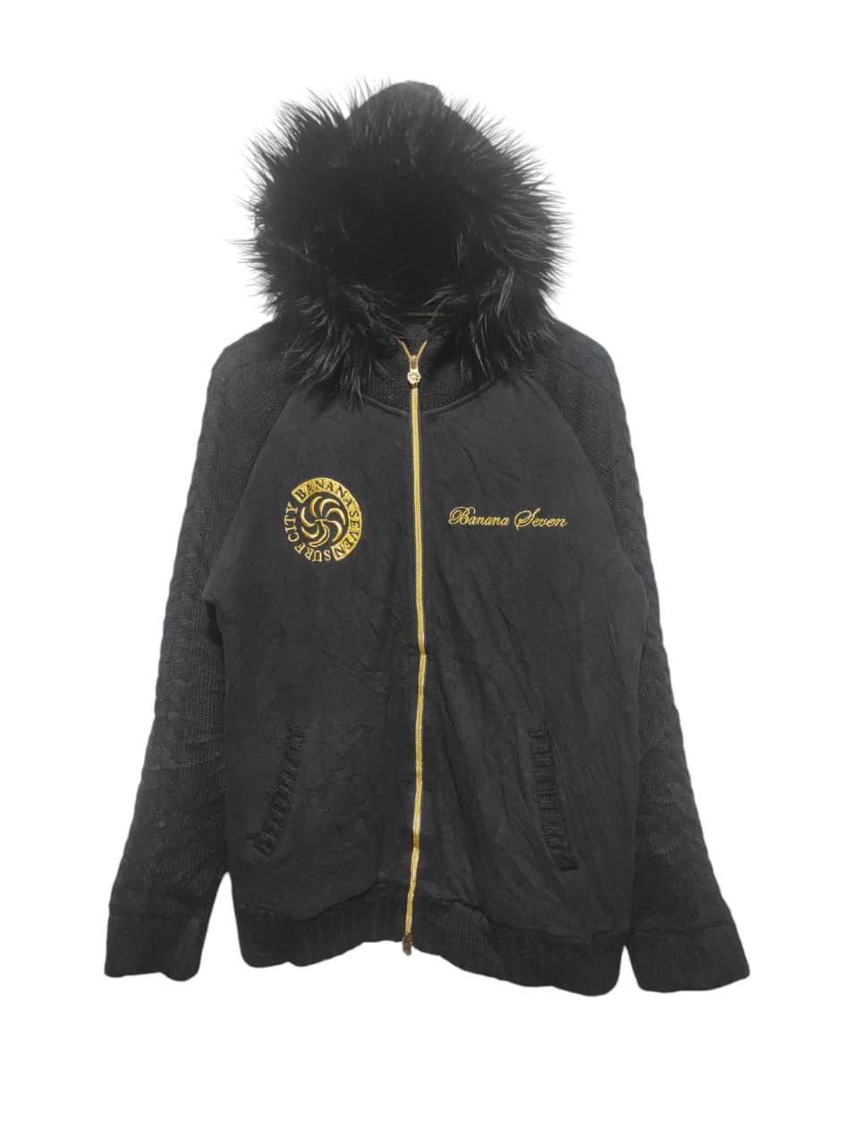 Banana Seven Double Zip Fur Hoodie if six was nine style