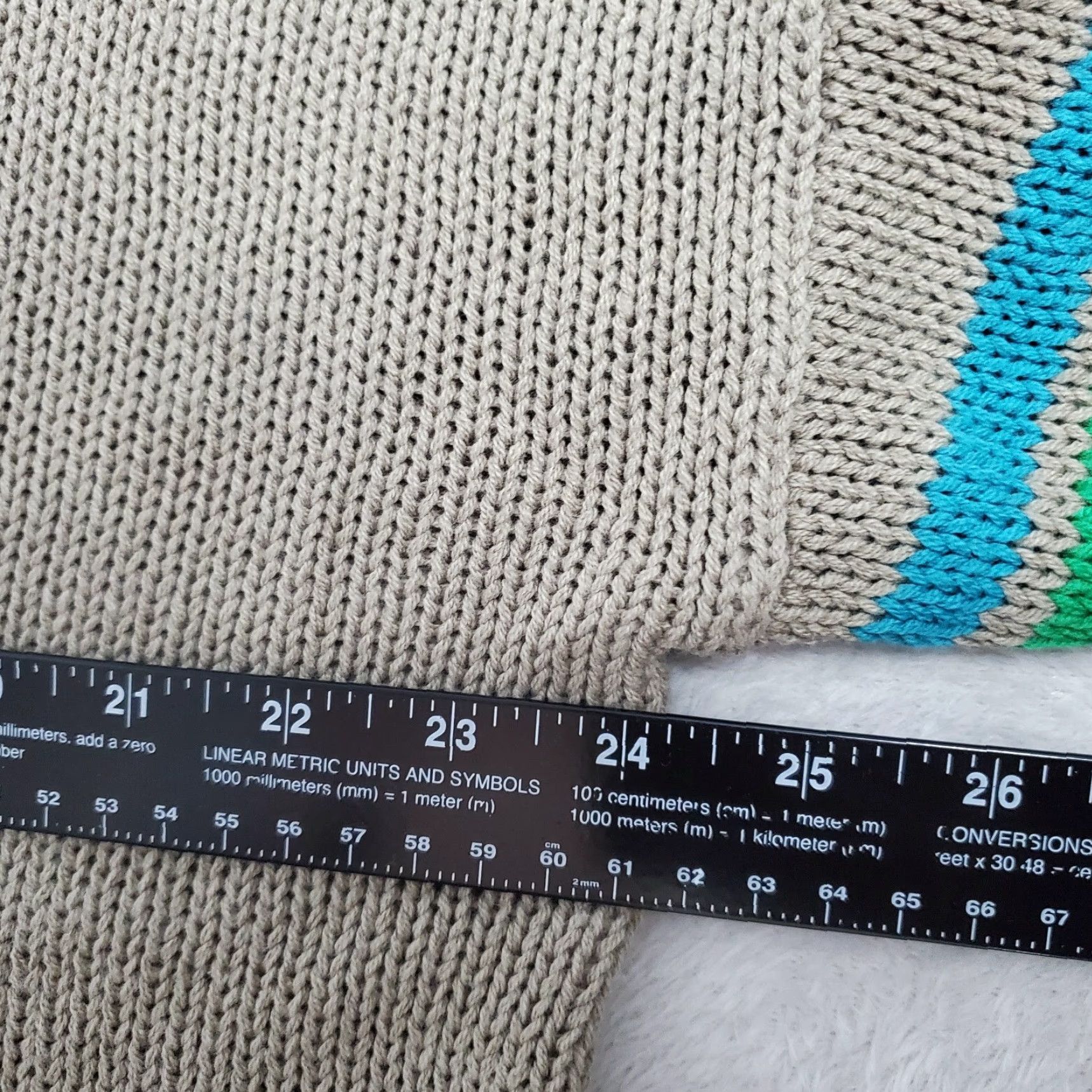 Vintage Natural Life Sweater Womens L Pullover Brown Knit Blue Trim Boho Slouchy Casual Relaxed Knit 60% Cotton 40% Acrylic Vintage No Mens Womens Size L / US 10 / IT 46 - 5 Thumbnail