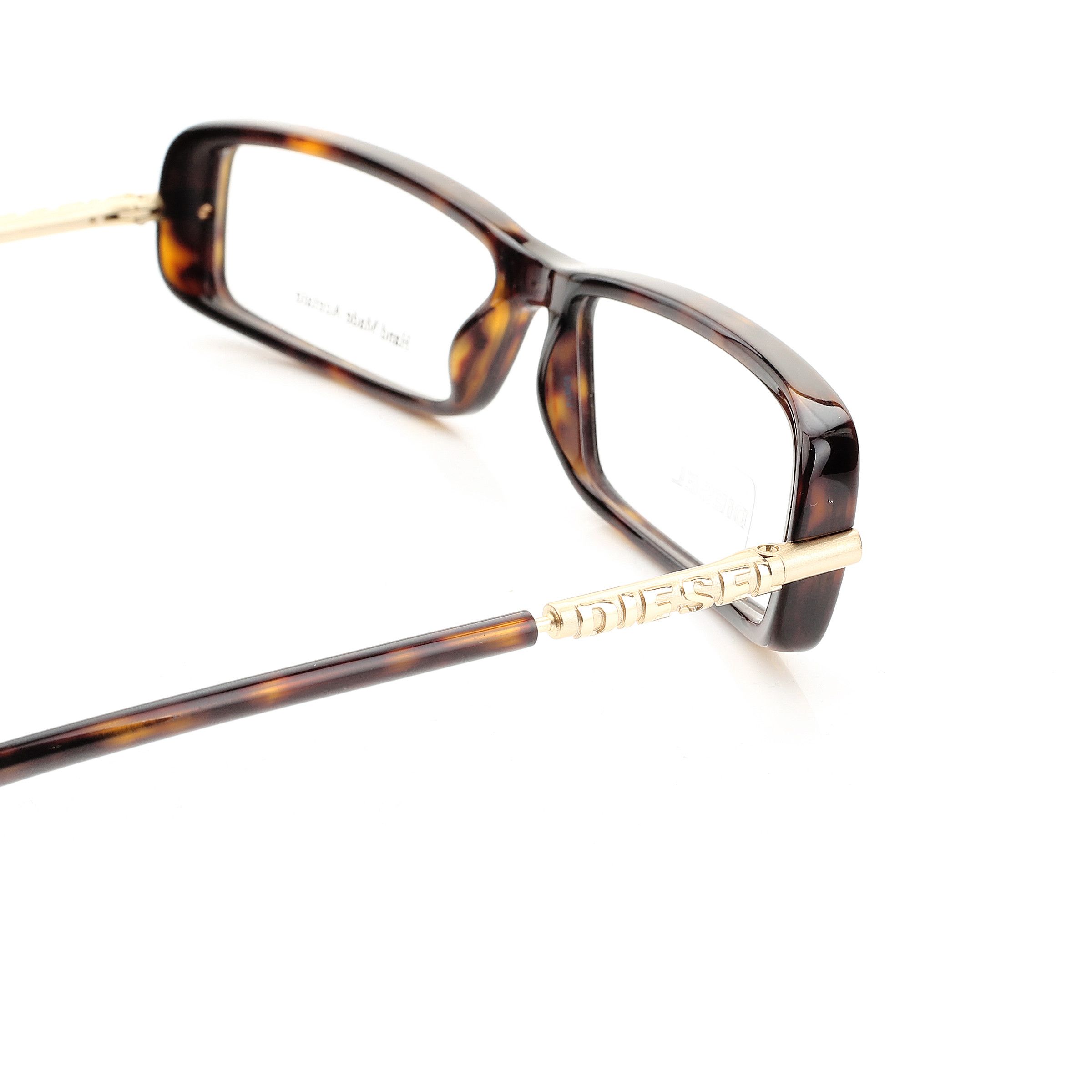 Diesel Diesel '00s Gold Signature Havana Brown Recatngular Glasses Size ONE SIZE - 2 Thumbnail