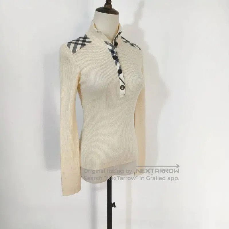 Burberry Burberry Women’s Cream Wool Long Sleeve Knit Top. Size M / US 6-8 / IT 42-44 - 4 Thumbnail