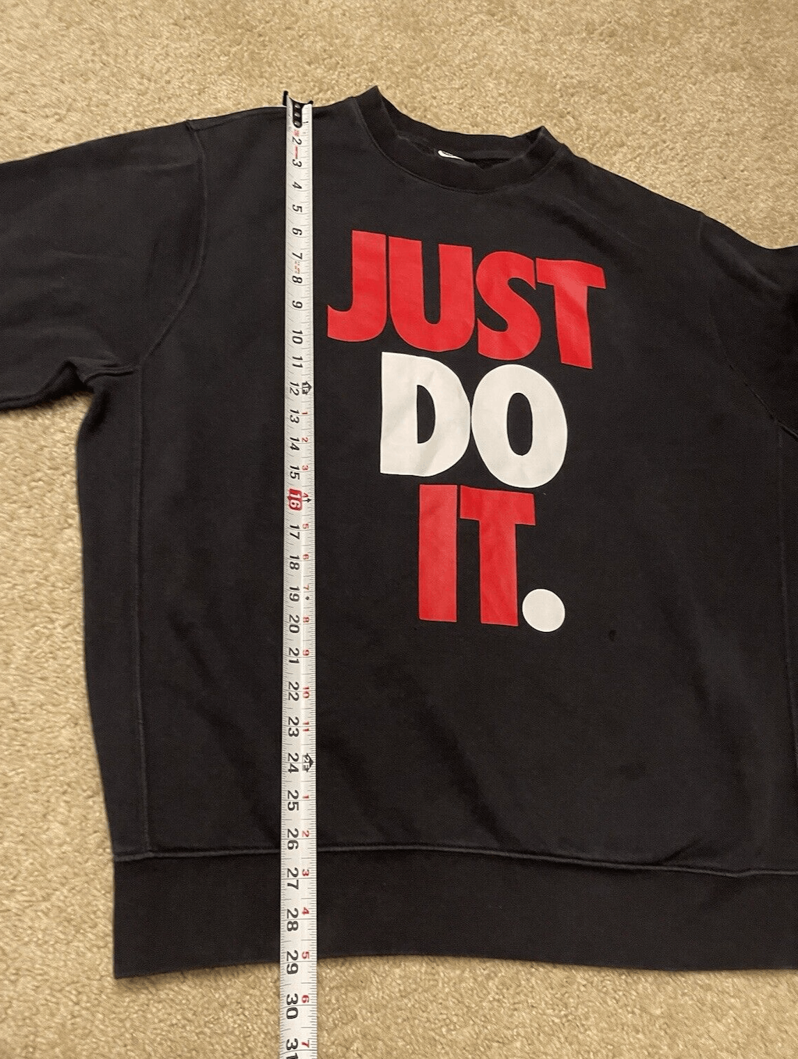 Nike × Vintage Nike Just Do It Logo Men’s Black Red White Crewneck Sweater Size US XL / EU 56 / 4 - 6 Thumbnail